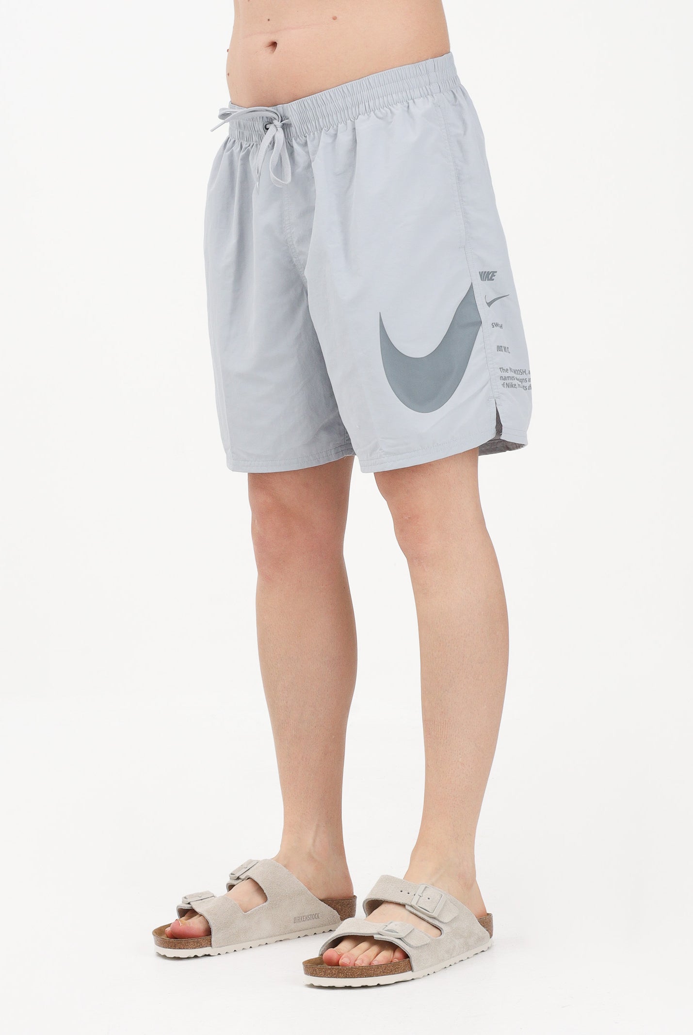 NIKE Shorts mare grigio da uomo con stampa NESSF508 051 NIKE