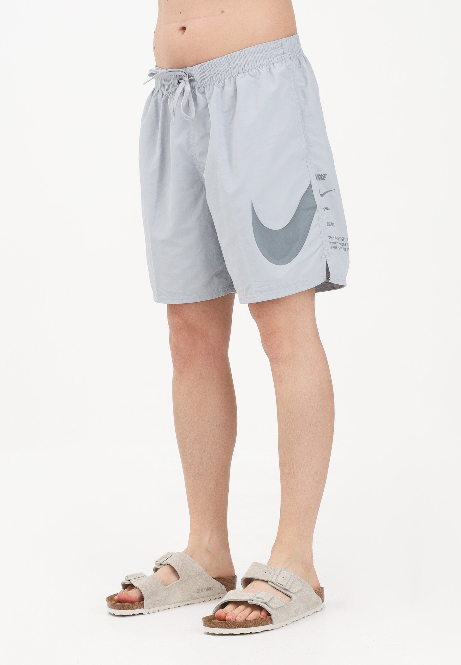NIKE Shorts mare grigio da uomo con stampa NESSF508 051 NIKE