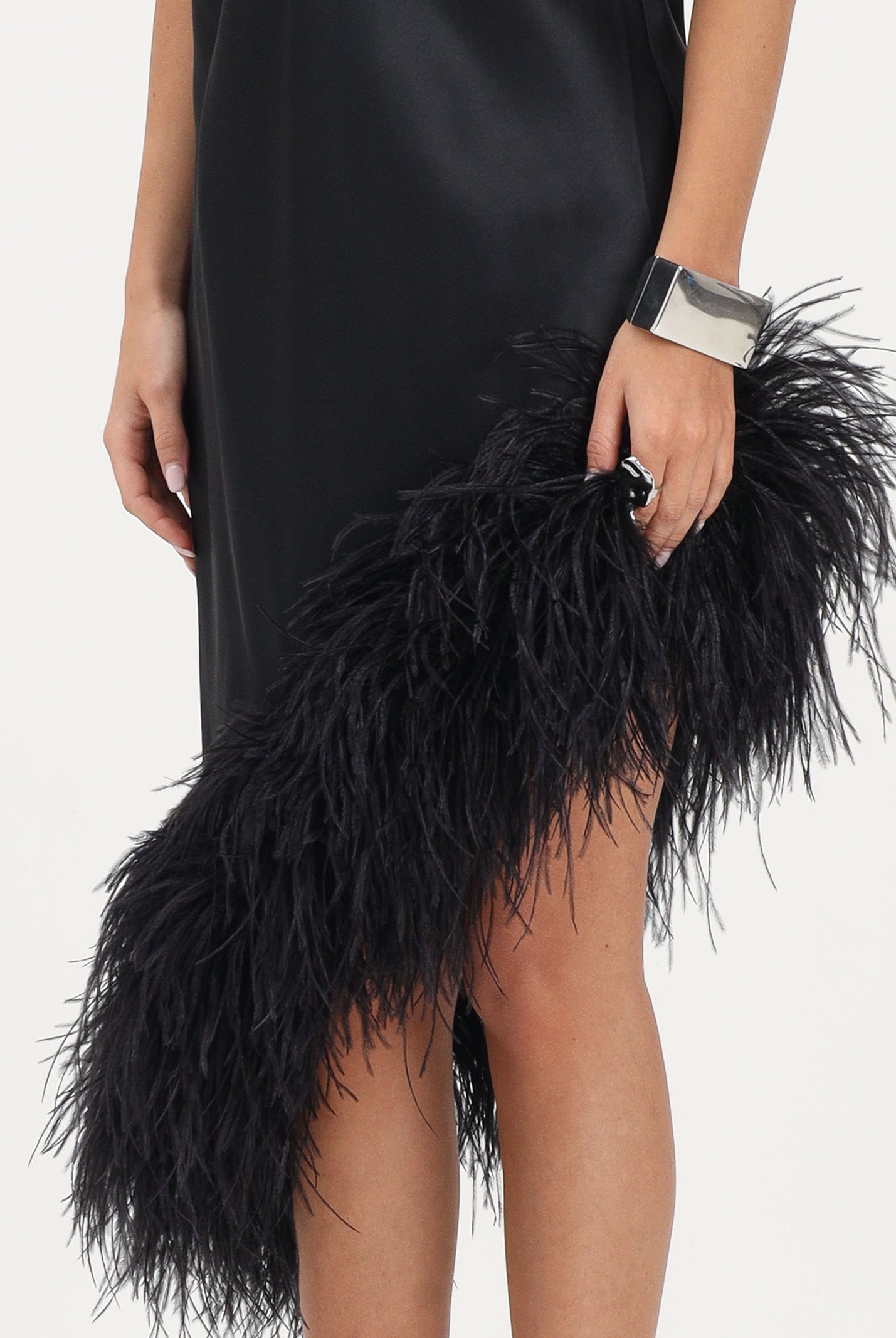 NOELL MAGGINI Abito corto nero da donna con piume 0126147 NE NOELL MAGGINI