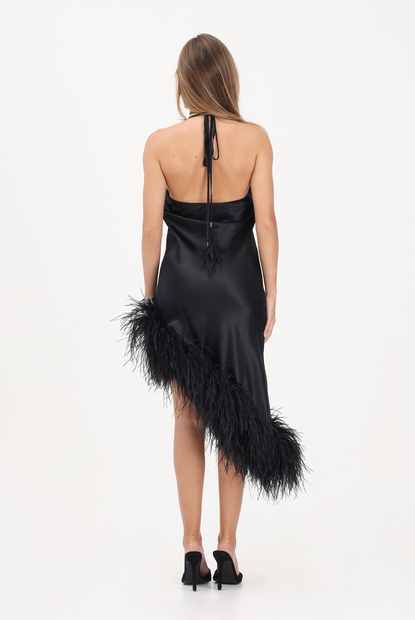 NOELL MAGGINI Abito corto nero da donna con piume 0126147 NE NOELL MAGGINI