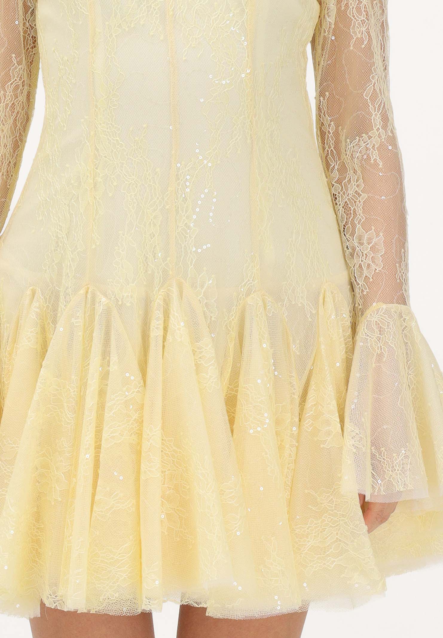 ODI ODI Abito corto giallo da donna in pizzo e tulle BACOLI110S6 D9 ODI ODI