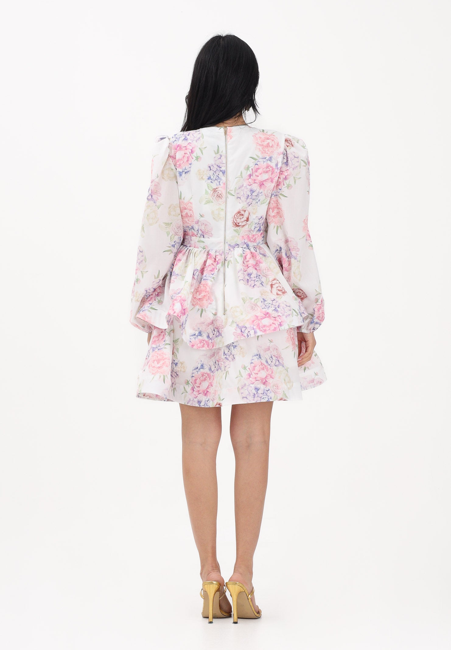 ODI ODI Abito corto bianco da donna con stampa floreale LICOSA110S6 M7 ODI ODI