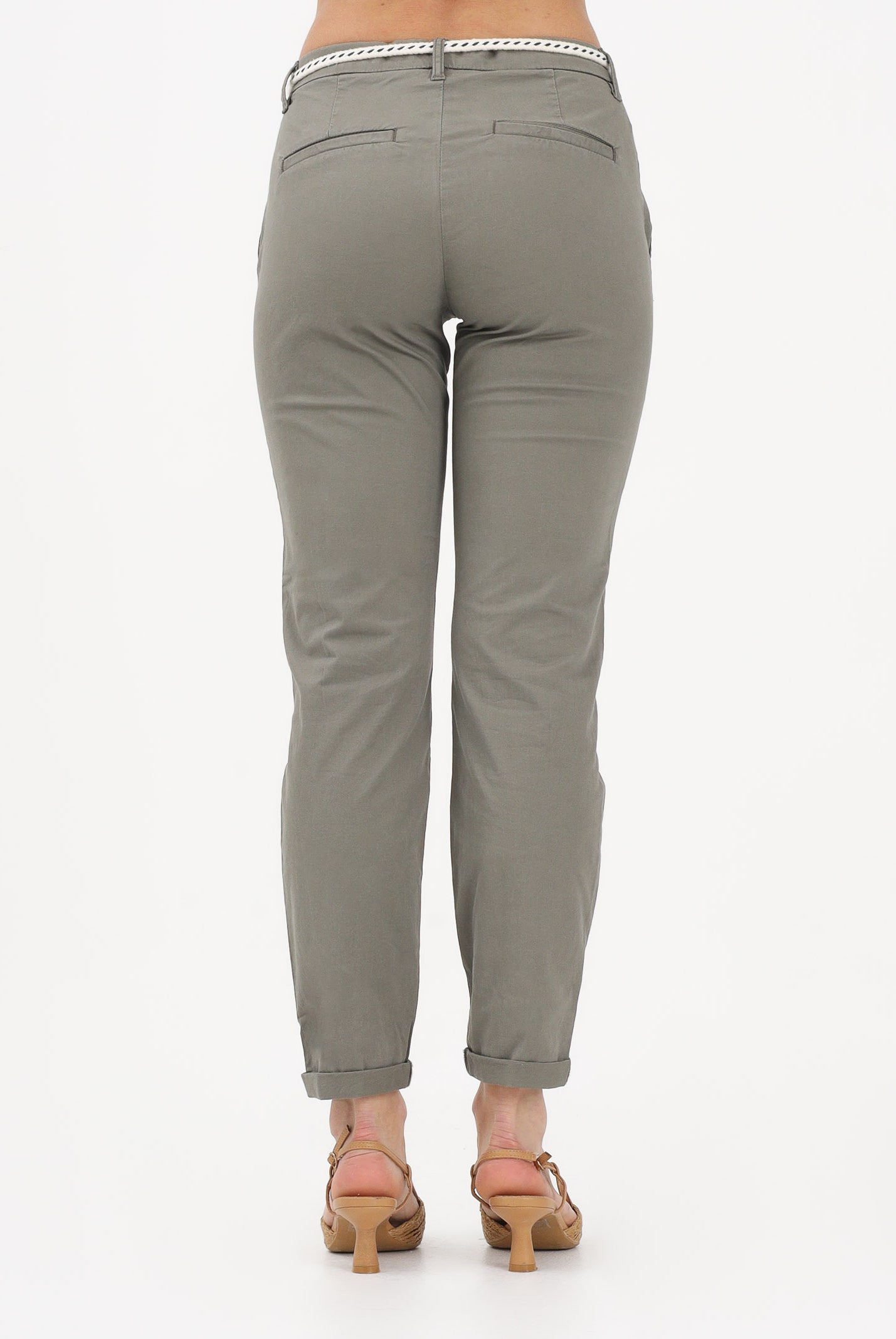 ONLY Pantalone verde oliva da donna con cinturino 15218519 SM ONLY