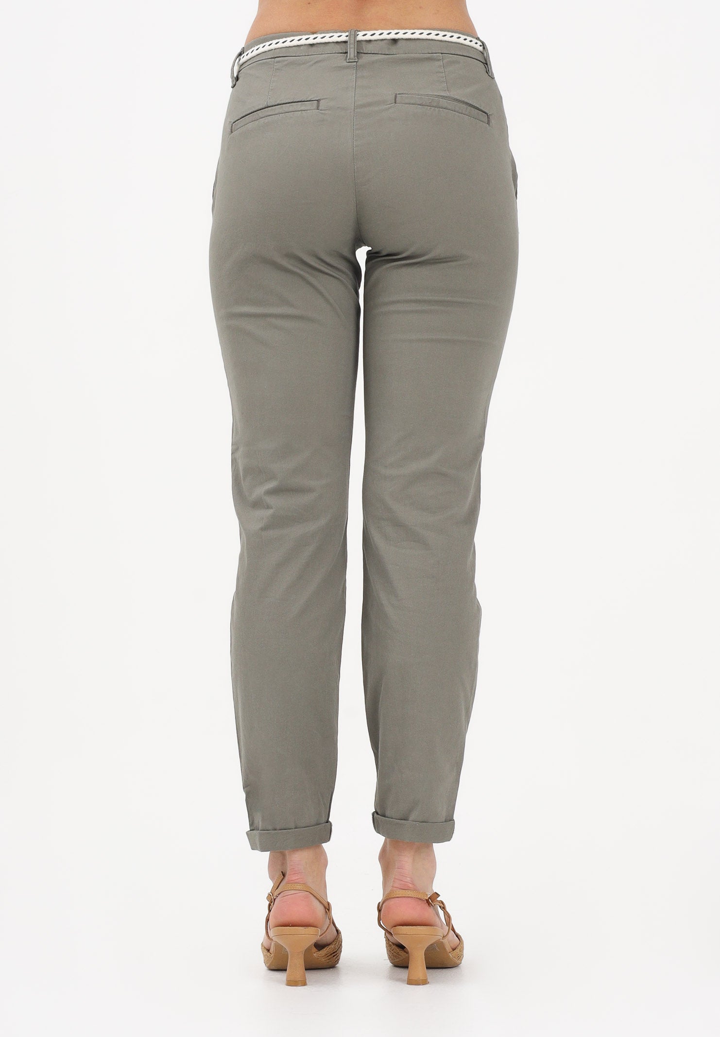 ONLY Pantalone verde oliva da donna con cinturino 15218519 SM ONLY