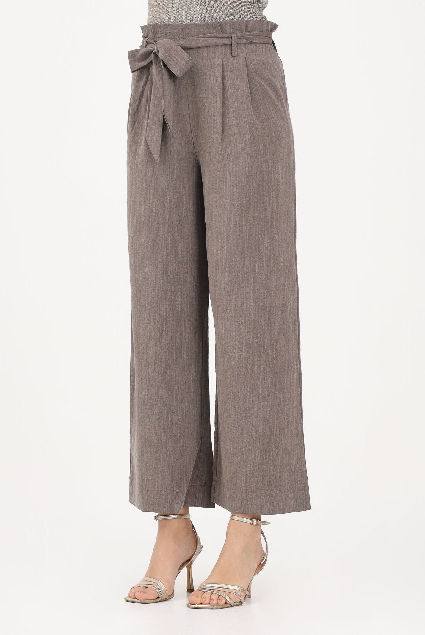 ONLY Pantalone elegante fango da donna con girovita a caramella 15269628 FAME ONLY