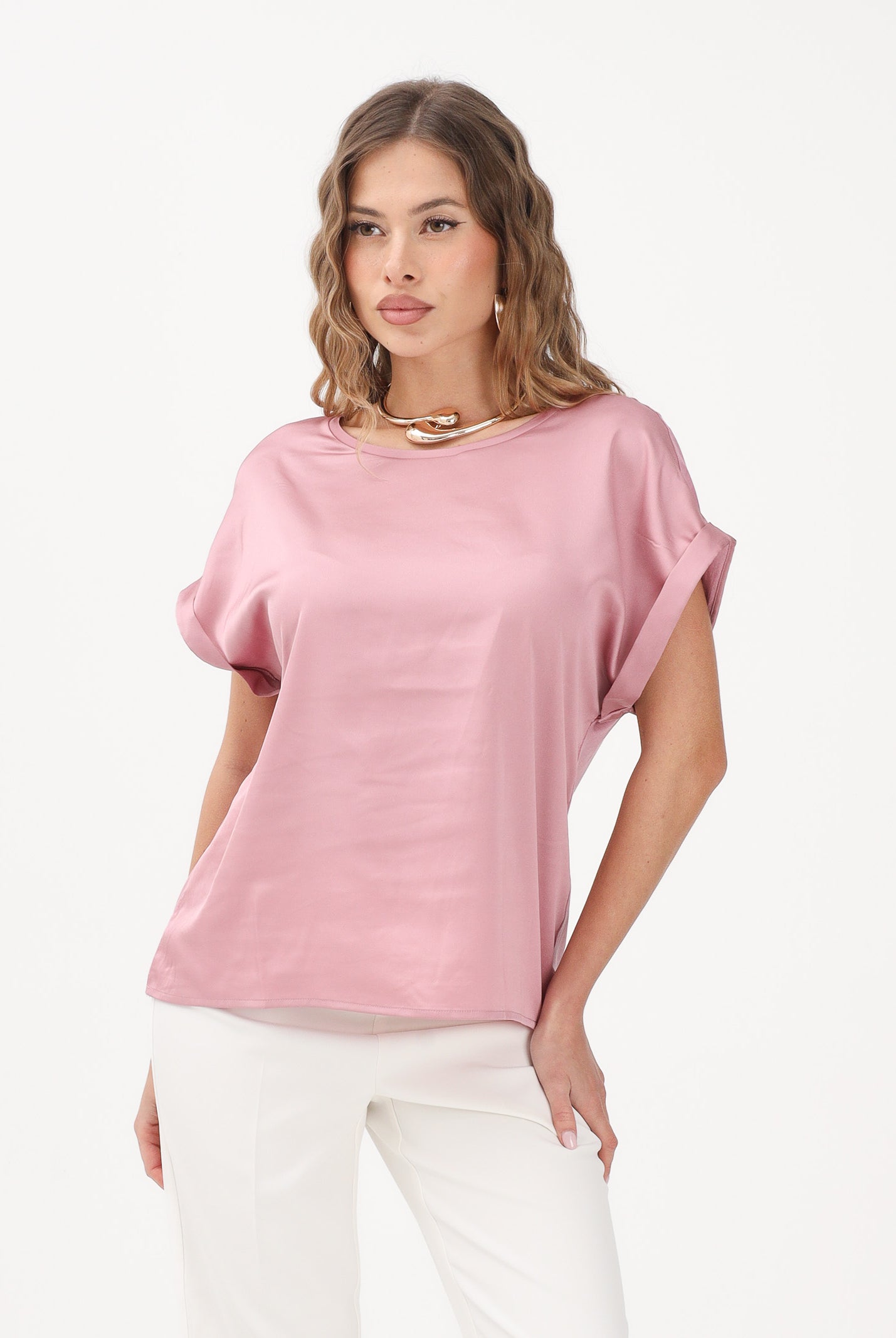 ONLY Blusa a manica corta rosa da donna 15303413 LI ONLY