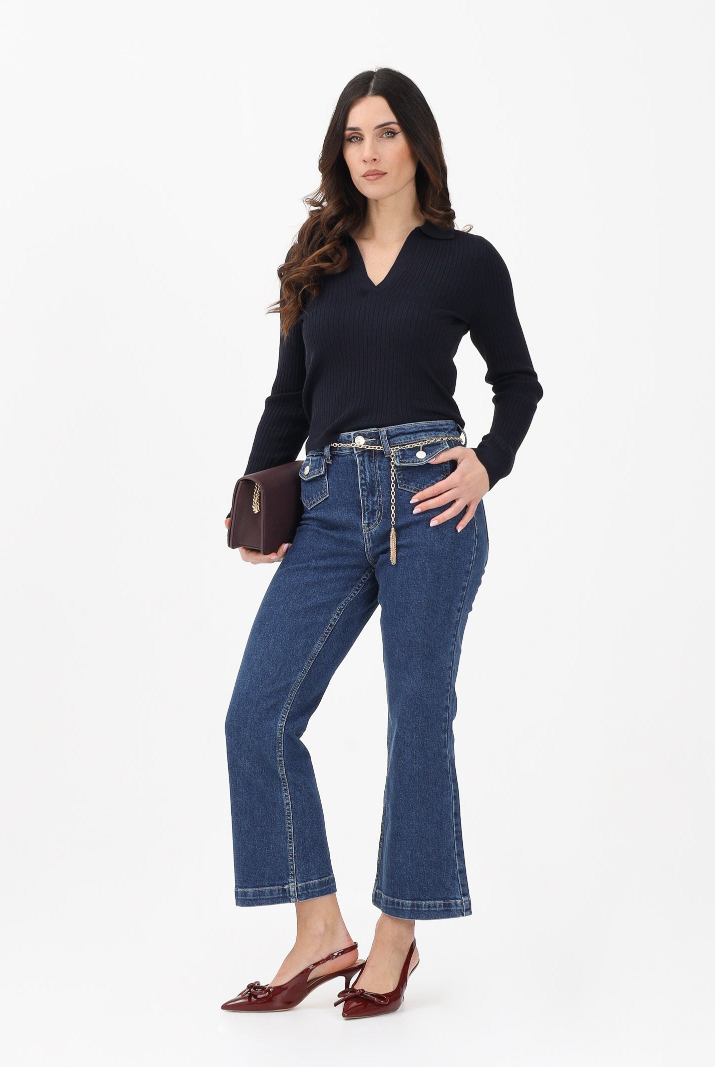 ONLY Jeans in denim blu medio da donna con catenina 15363586 MEBL ONLY