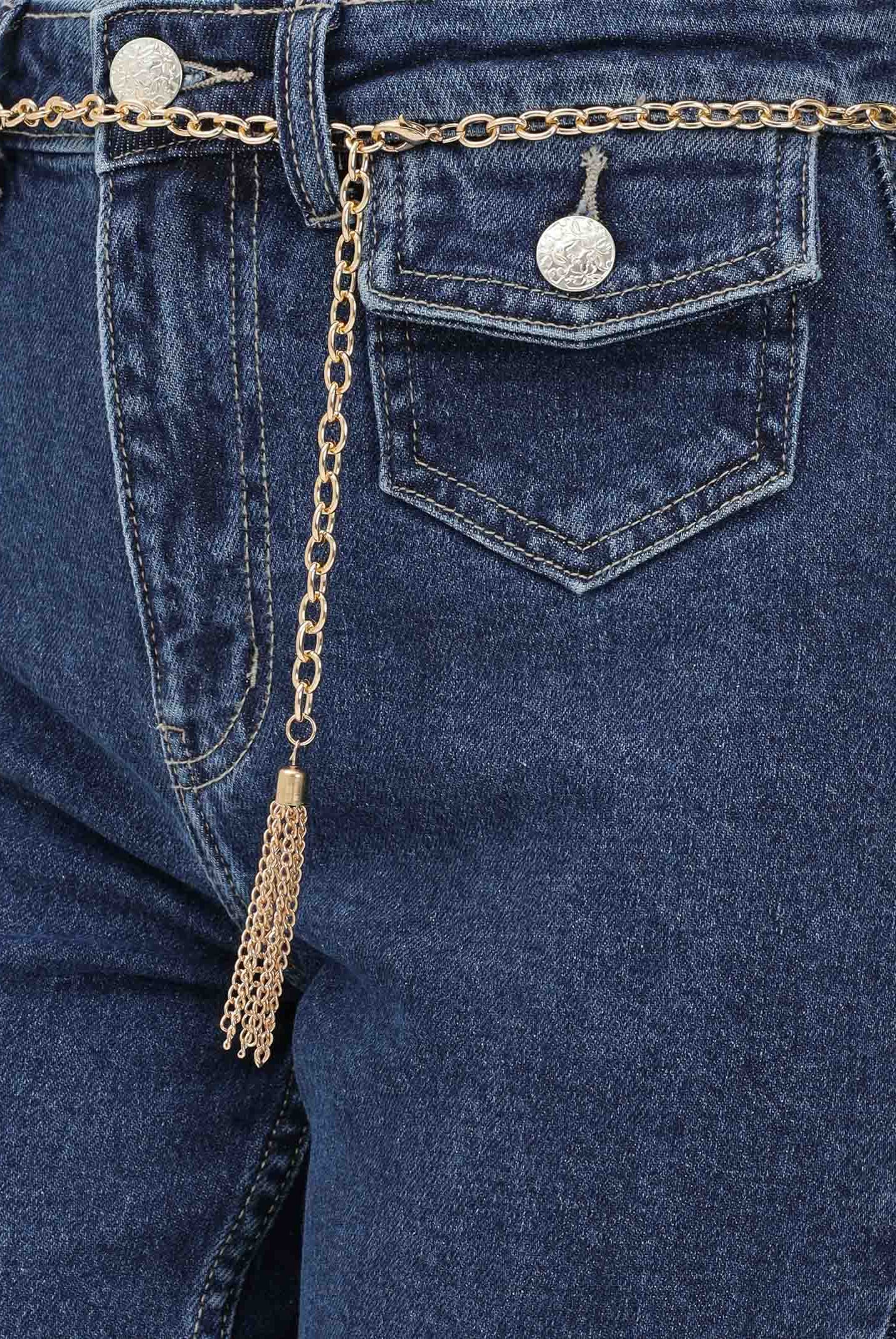 ONLY Jeans in denim blu medio da donna con catenina 15363586 MEBL ONLY