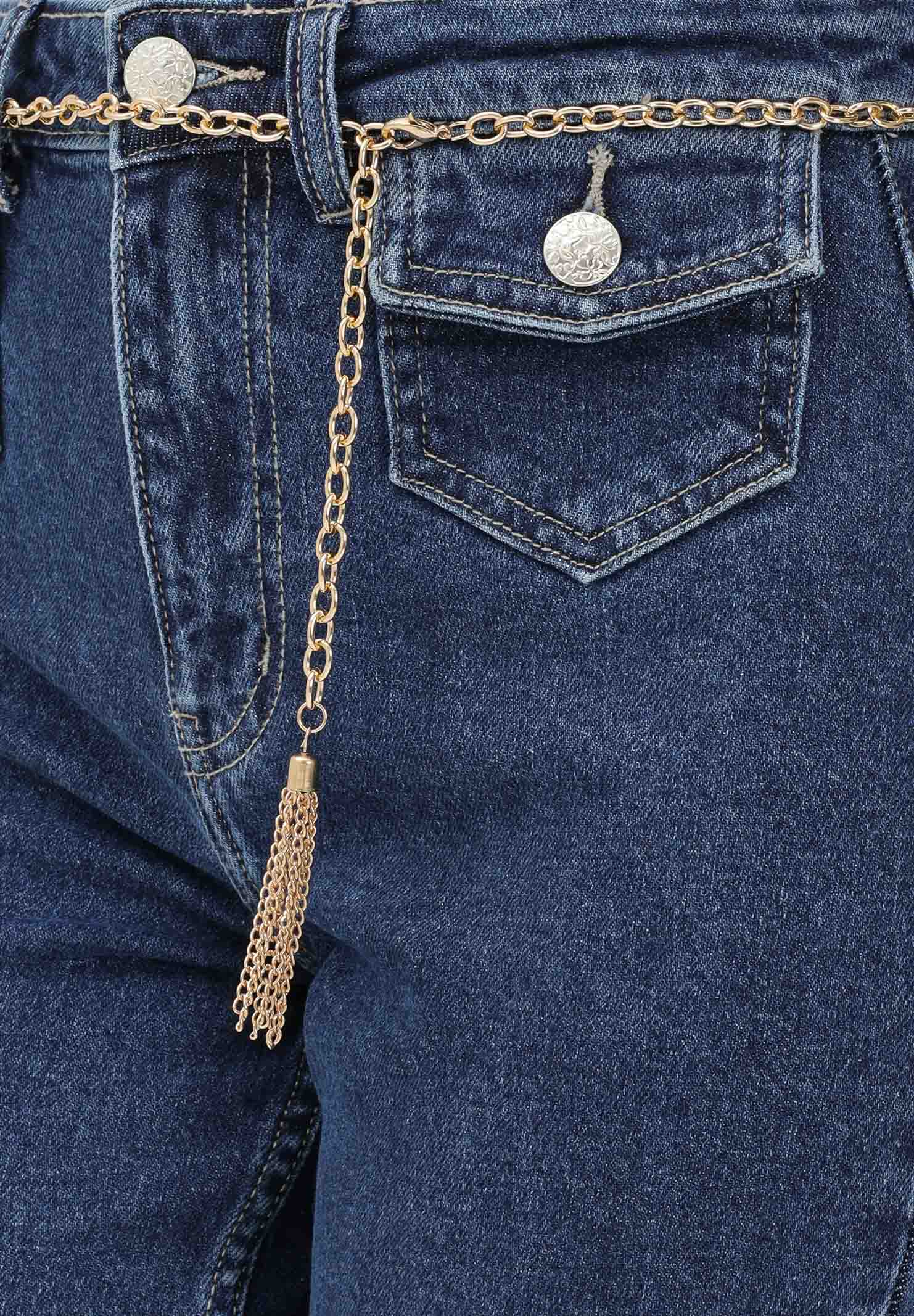 ONLY Jeans in denim blu medio da donna con catenina 15363586 MEBL ONLY