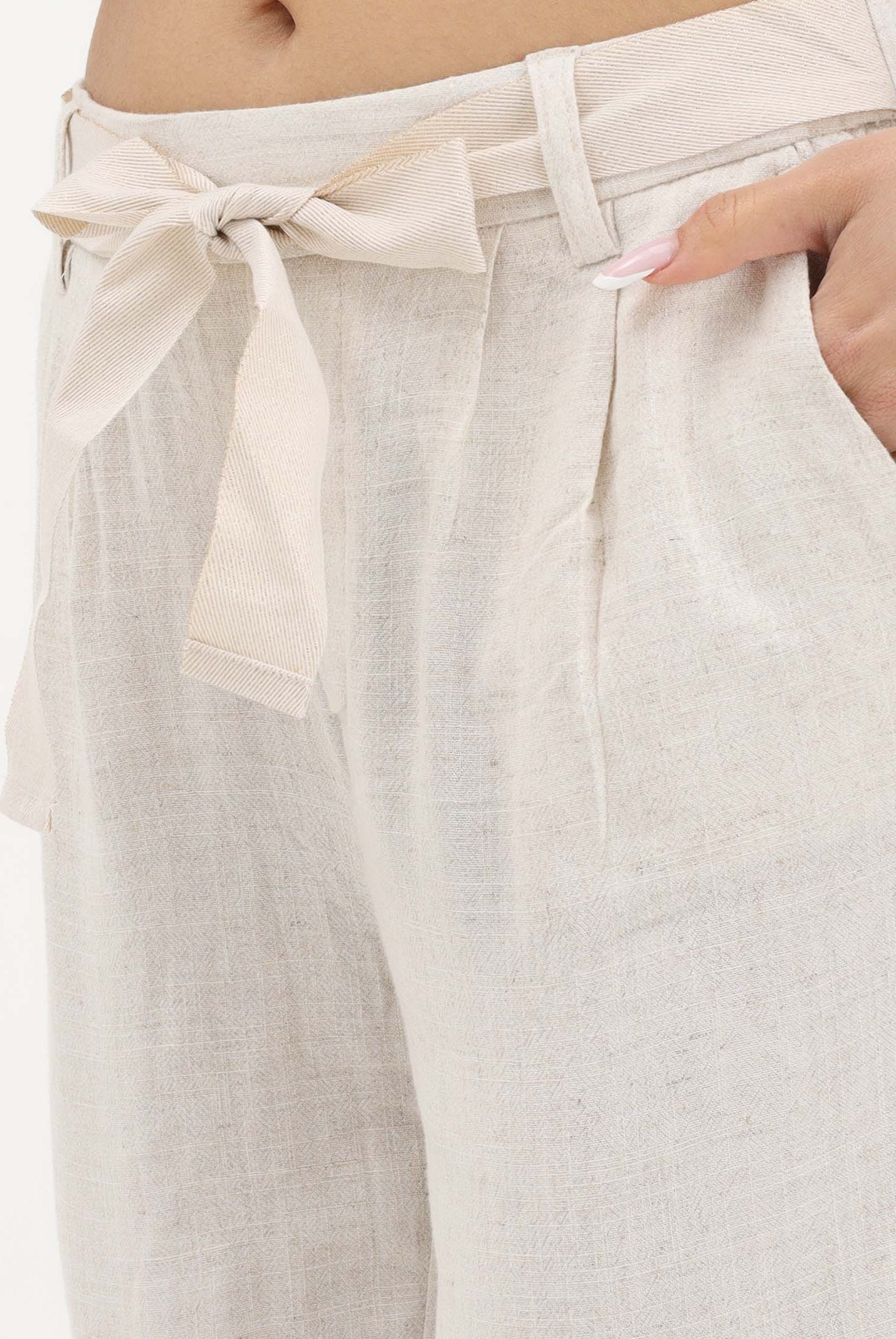 ONLY Pantalone panna da donna con cintura coordinata 15367751 MO ONLY