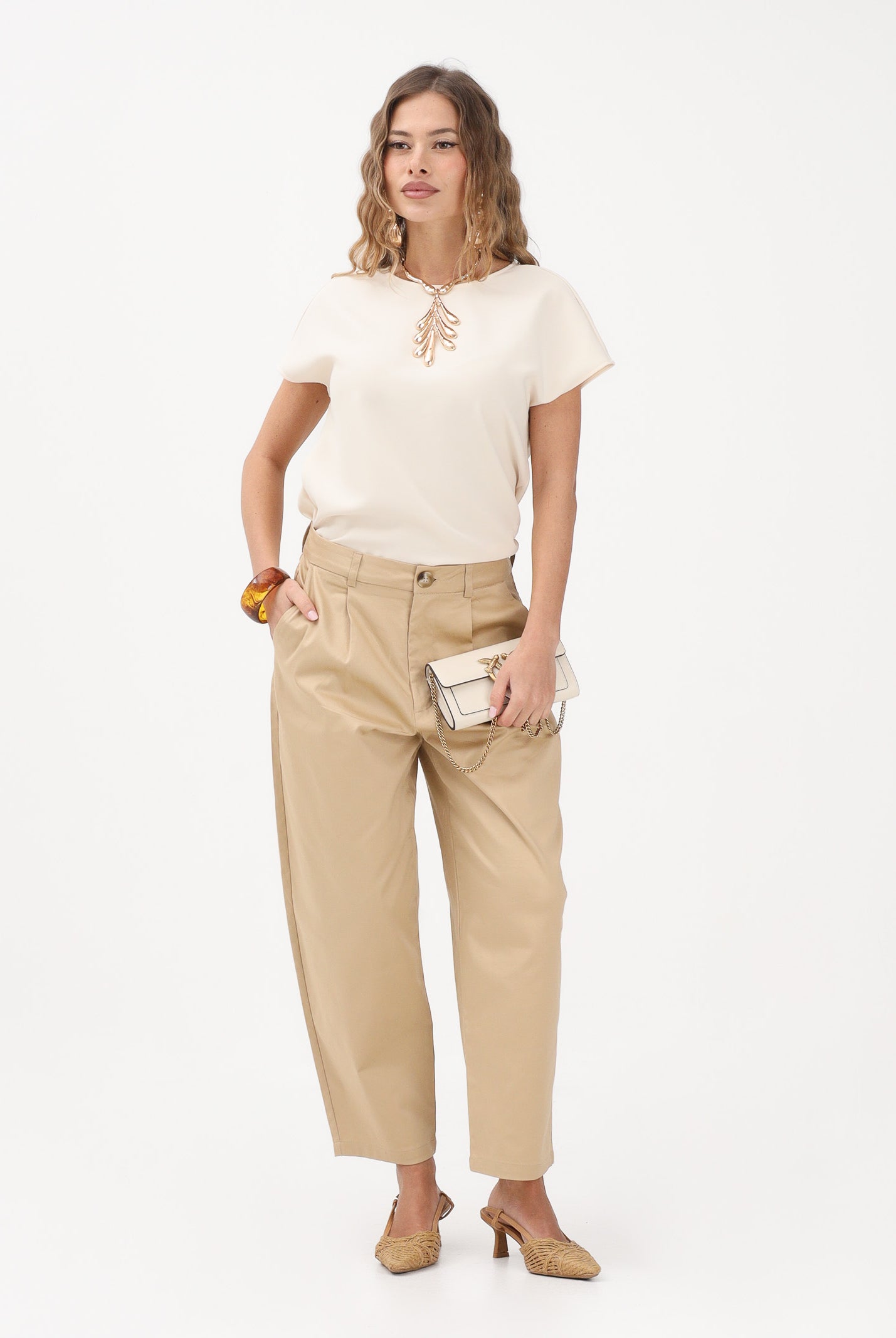 ONLY Pantalone chino beige da donna 15368213 IRCR ONLY
