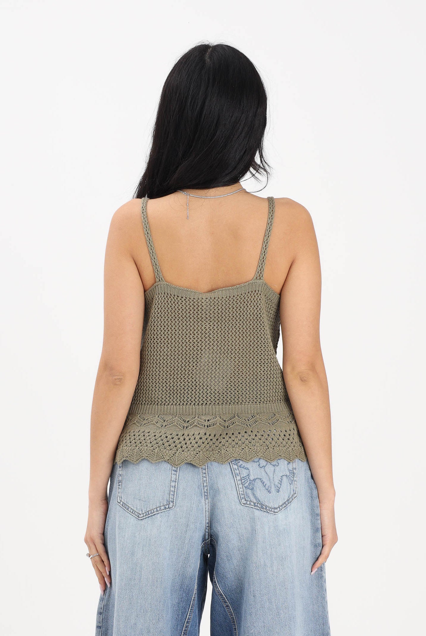 ONLY Top verde militare da donna dal gusto boho e femminile 15369246 ME ONLY