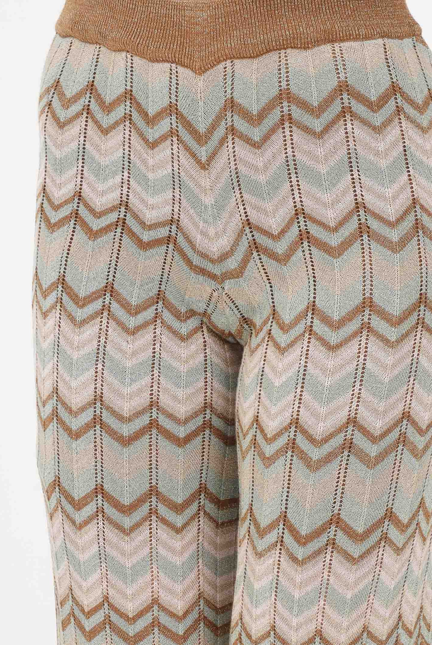 ONLY Pantalone multicolore da donna in maglia lurex con motivo chevron all-over 15369997 FOJA ONLY