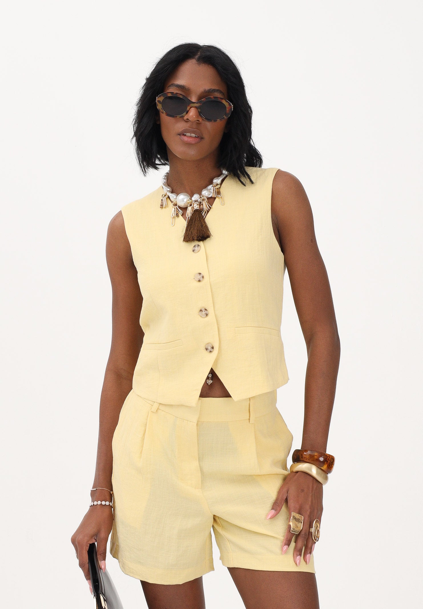 ONLY Gilet giallo da donna 15370277 SU ONLY