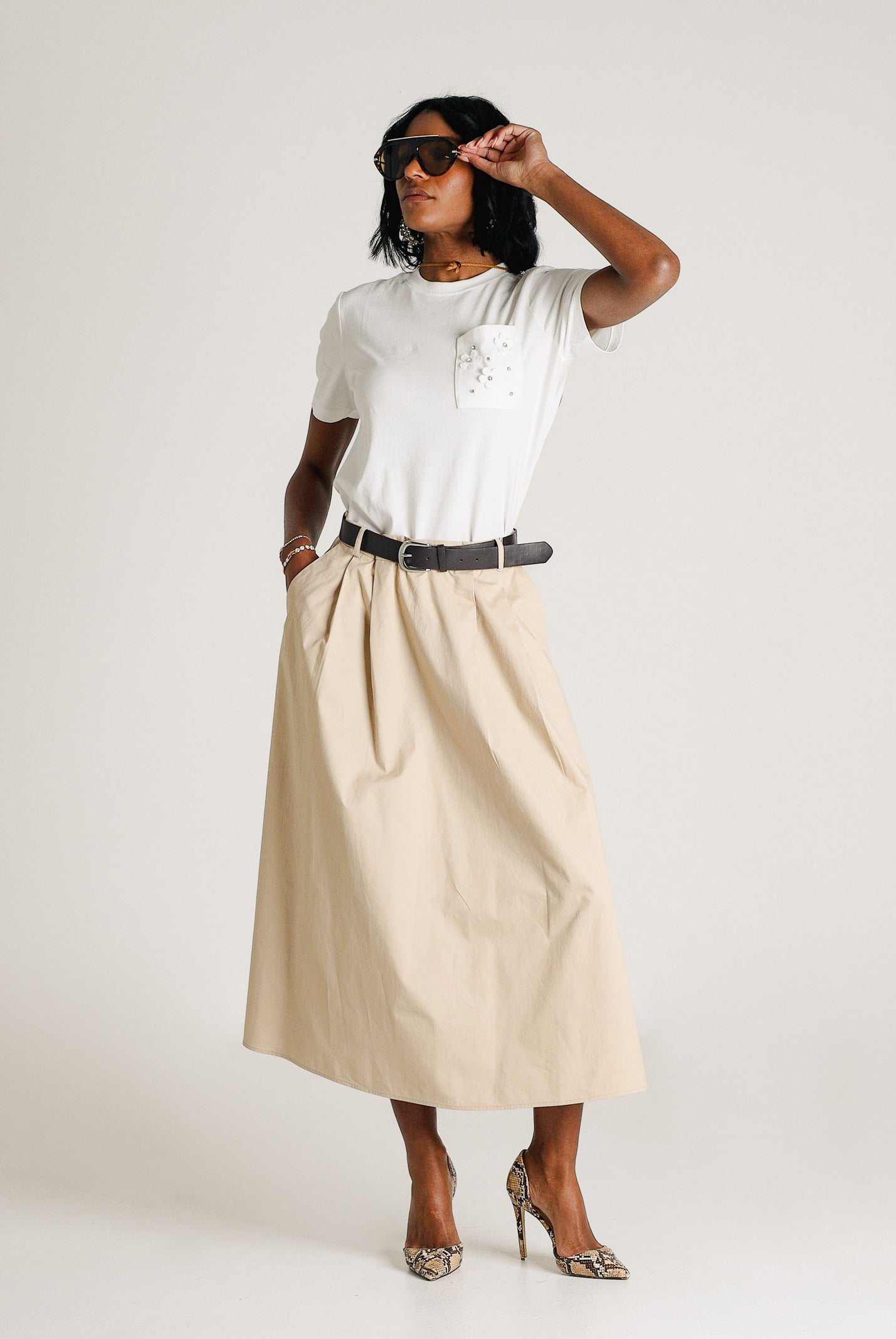 ONLY Gonna midi beige da donna 15370607 OXTA ONLY