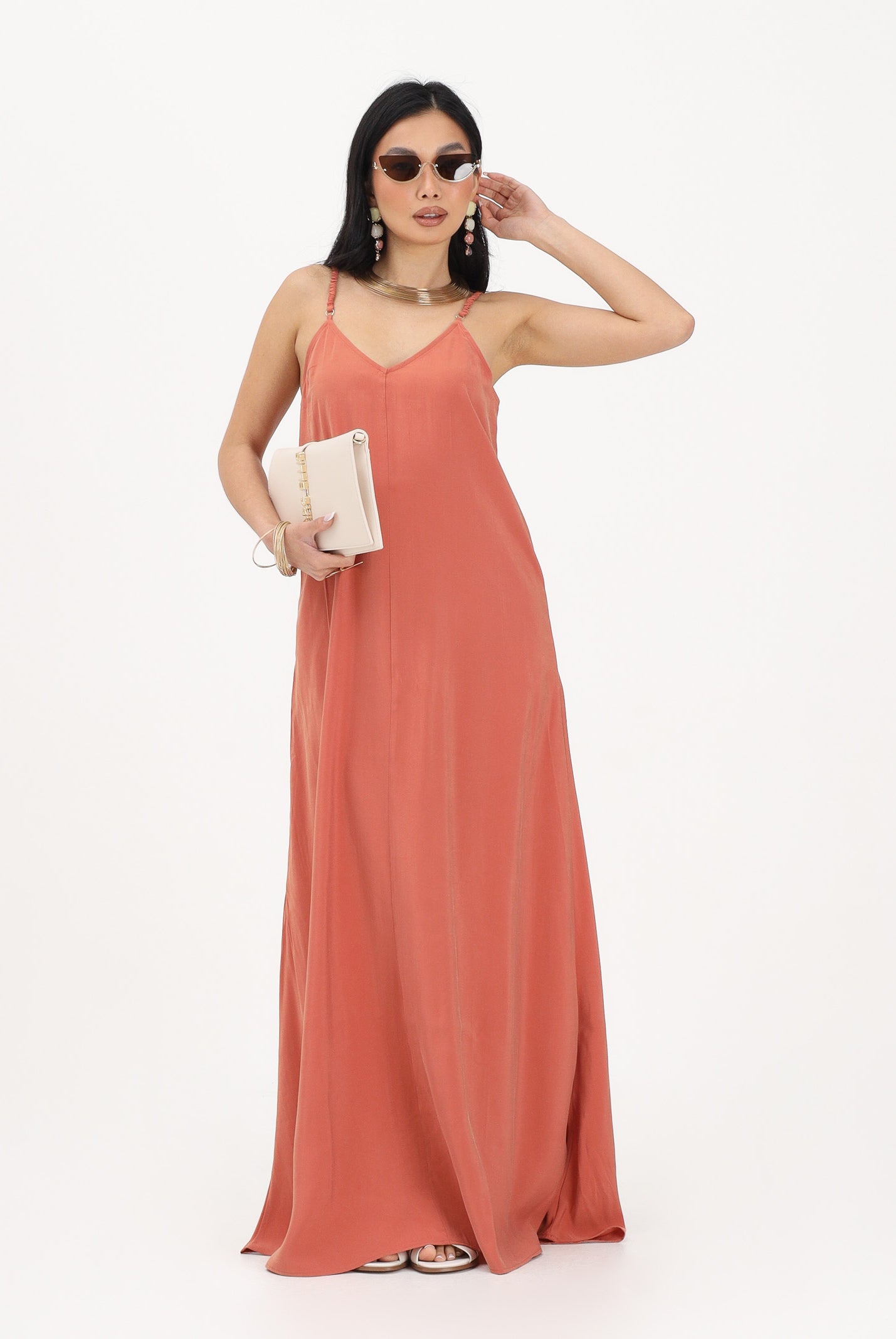 ONLY Abito lungo color salmone da donna 15371094 AR ONLY