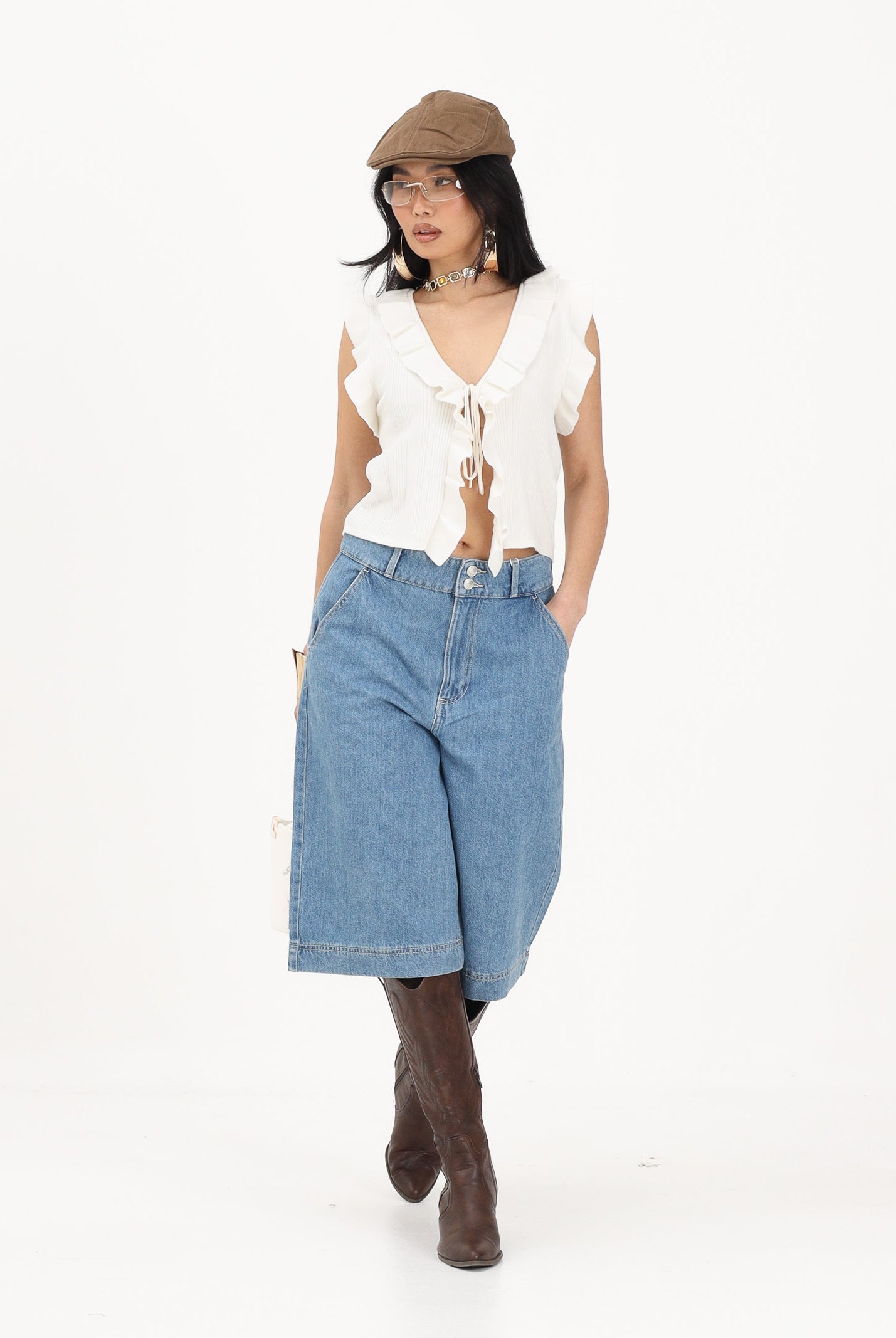 ONLY Bermuda in denim medio da donna 15371313 MEBL ONLY