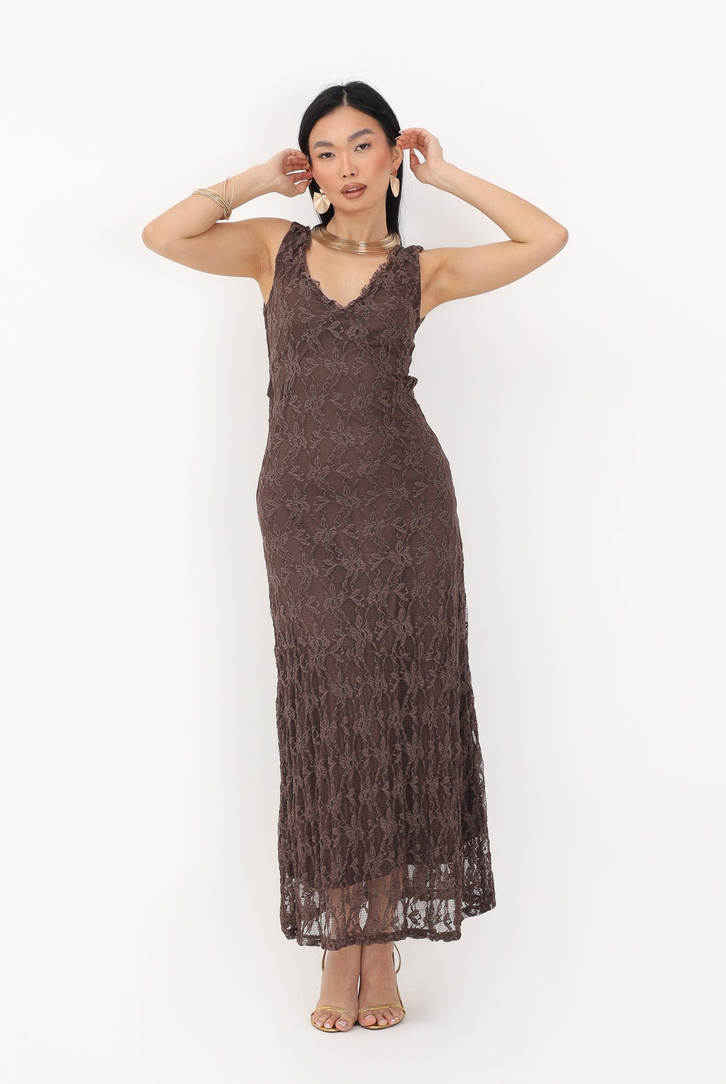 ONLY Abito lungo marrone da donna 15372795 SHBA ONLY