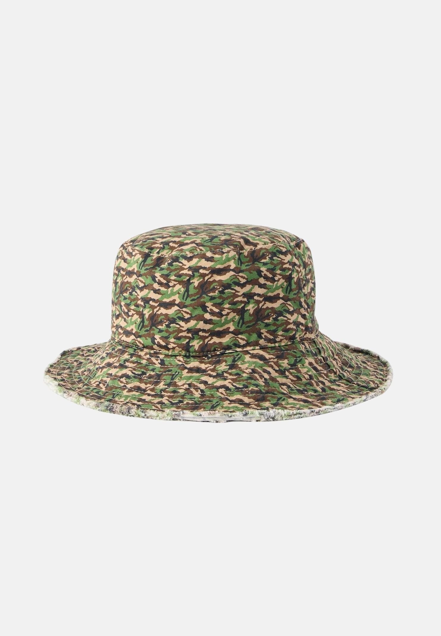 PALM ANGELS Bucket camouflage per uomo e donna con logo FH00COZ0984 BRWH PALM ANGELS