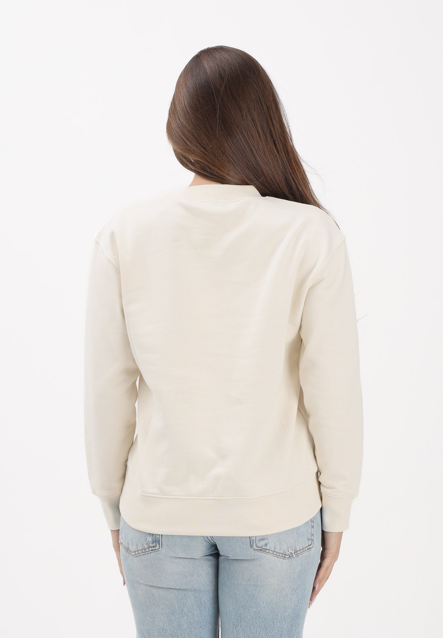 PALM ANGELS Felpa girocollo panna per donna, ragazzi e bambini con stampa PBBA012S26FLE002 002 PALM ANGELS
