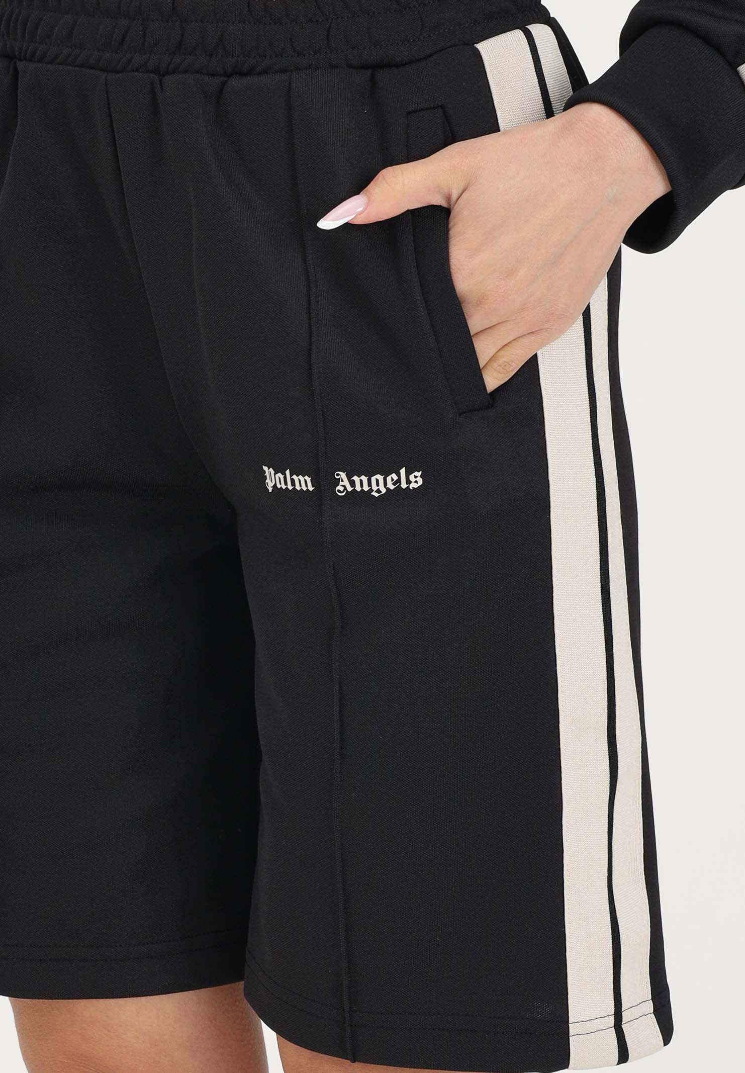 PALM ANGELS Shorts sportivo nero per donna, ragazzi e bambini con logo PBCL001S26FAB001 110 PALM ANGELS