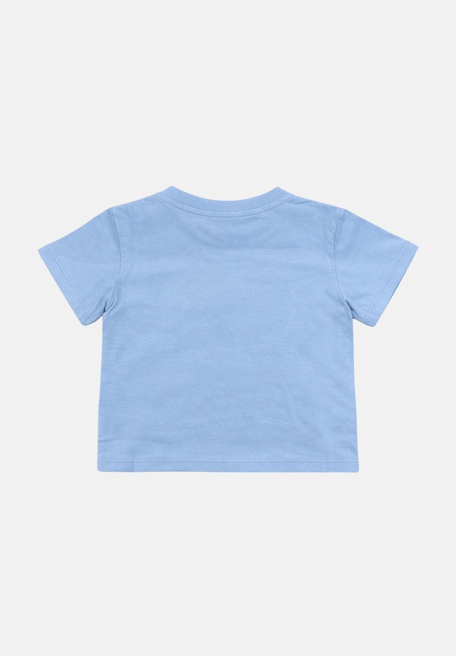 PALM ANGELS T-shirt a manica corta celeste da neonato con stampa PBXB001S26JER001 050 PALM ANGELS