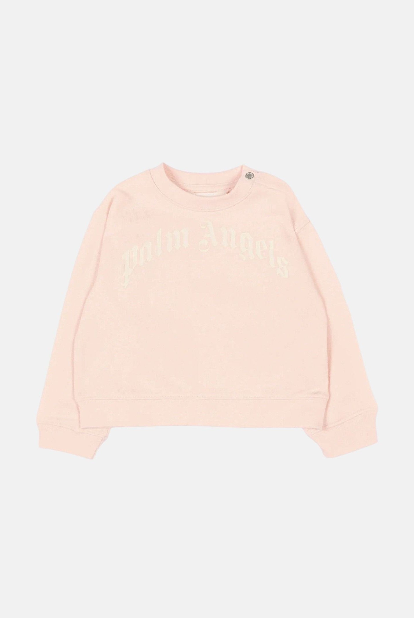 PALM ANGELS Felpa girocollo rosa da neonato con logo PGXC001S26FLE002 042 PALM ANGELS