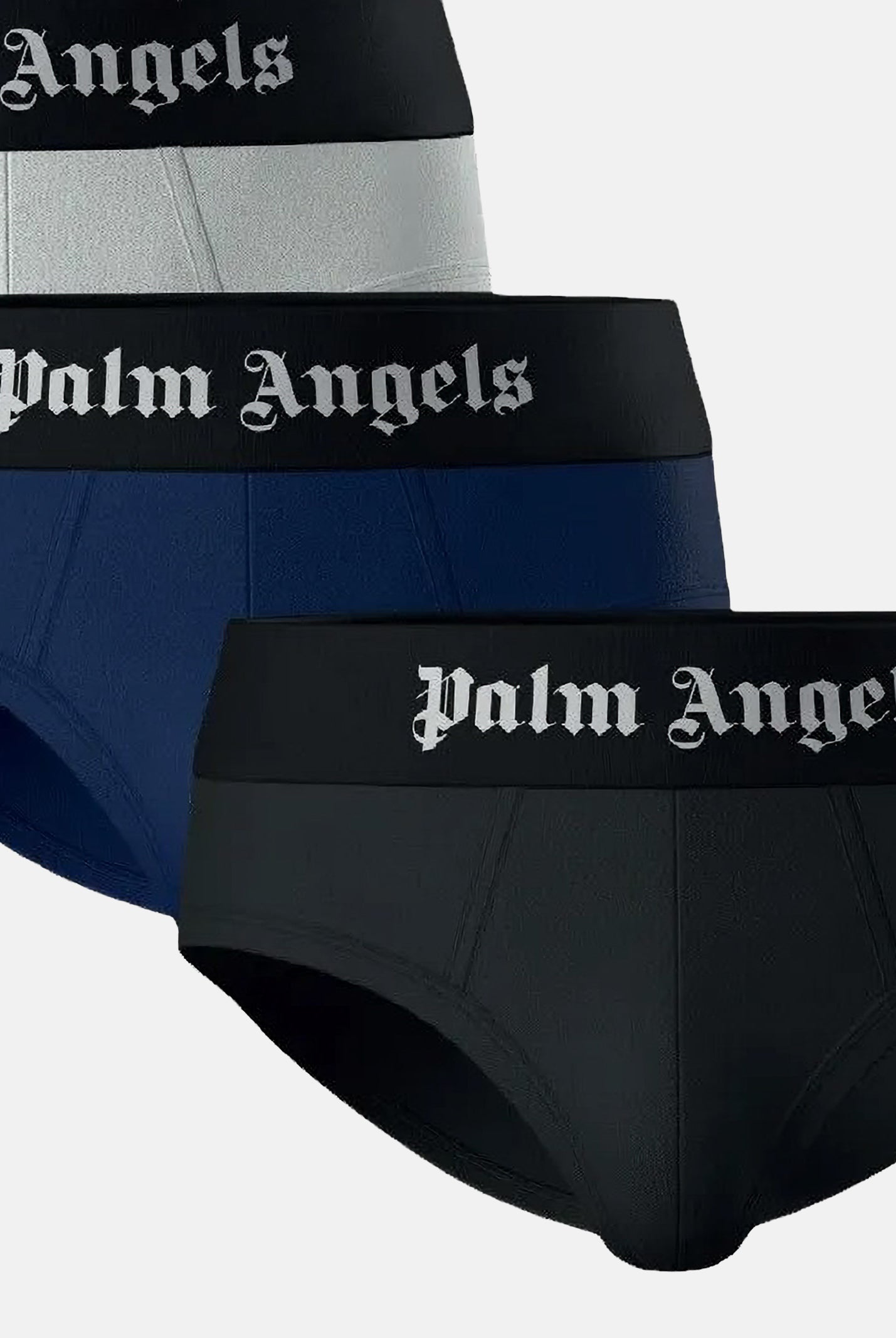 PALM ANGELS Slip (3 paia) blu, bianco e nero da uomo con logo PLA1UMBSP01TR AS PALM ANGELS