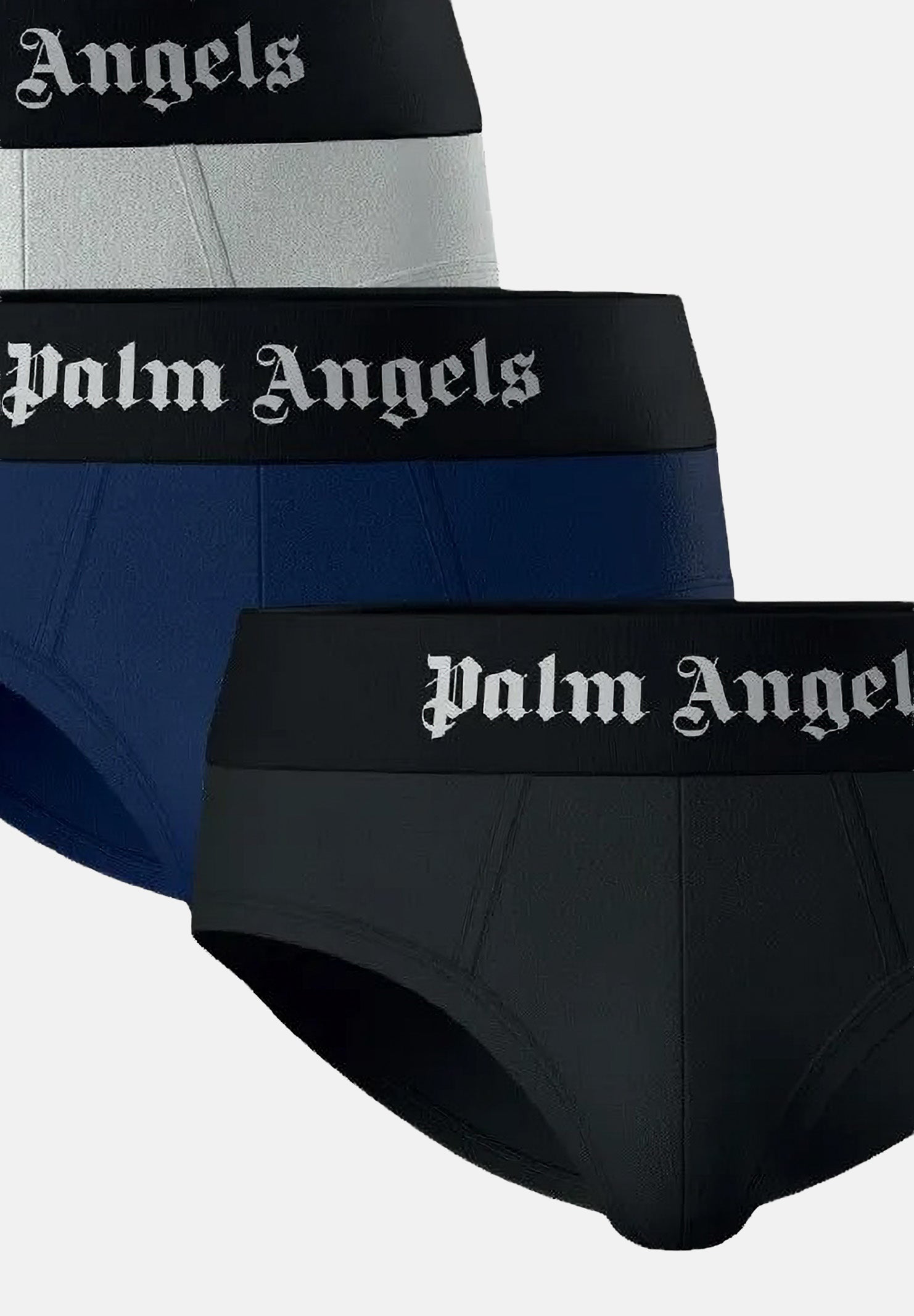 PALM ANGELS Slip (3 paia) blu, bianco e nero da uomo con logo PLA1UMBSP01TR AS PALM ANGELS