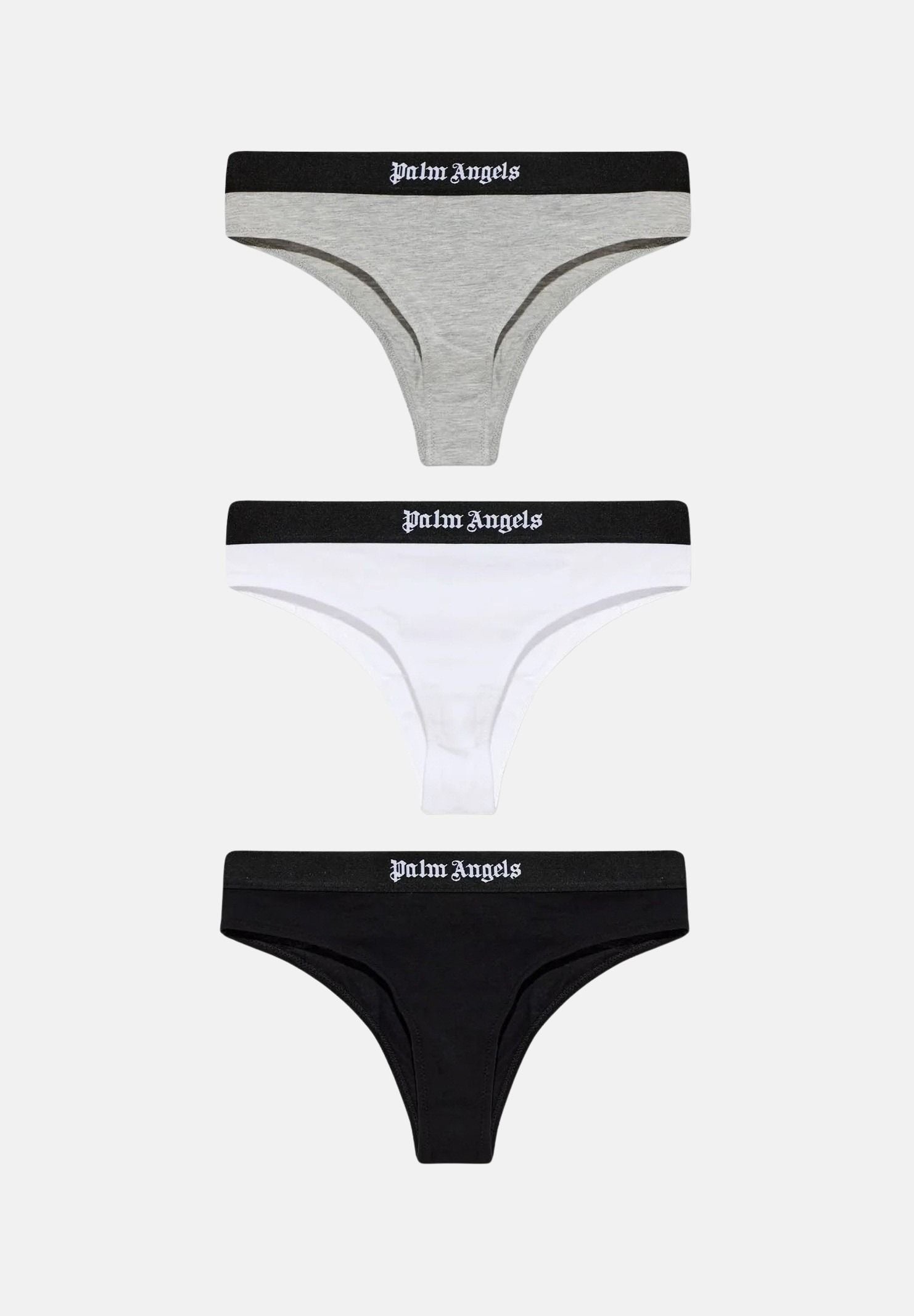 PALM ANGELS Set slip THREE-PACK, multicolore, da donna con design tinta unita e fascia elastica logata.<BR/> PLA1UWBT02TR AS PALM ANGELS