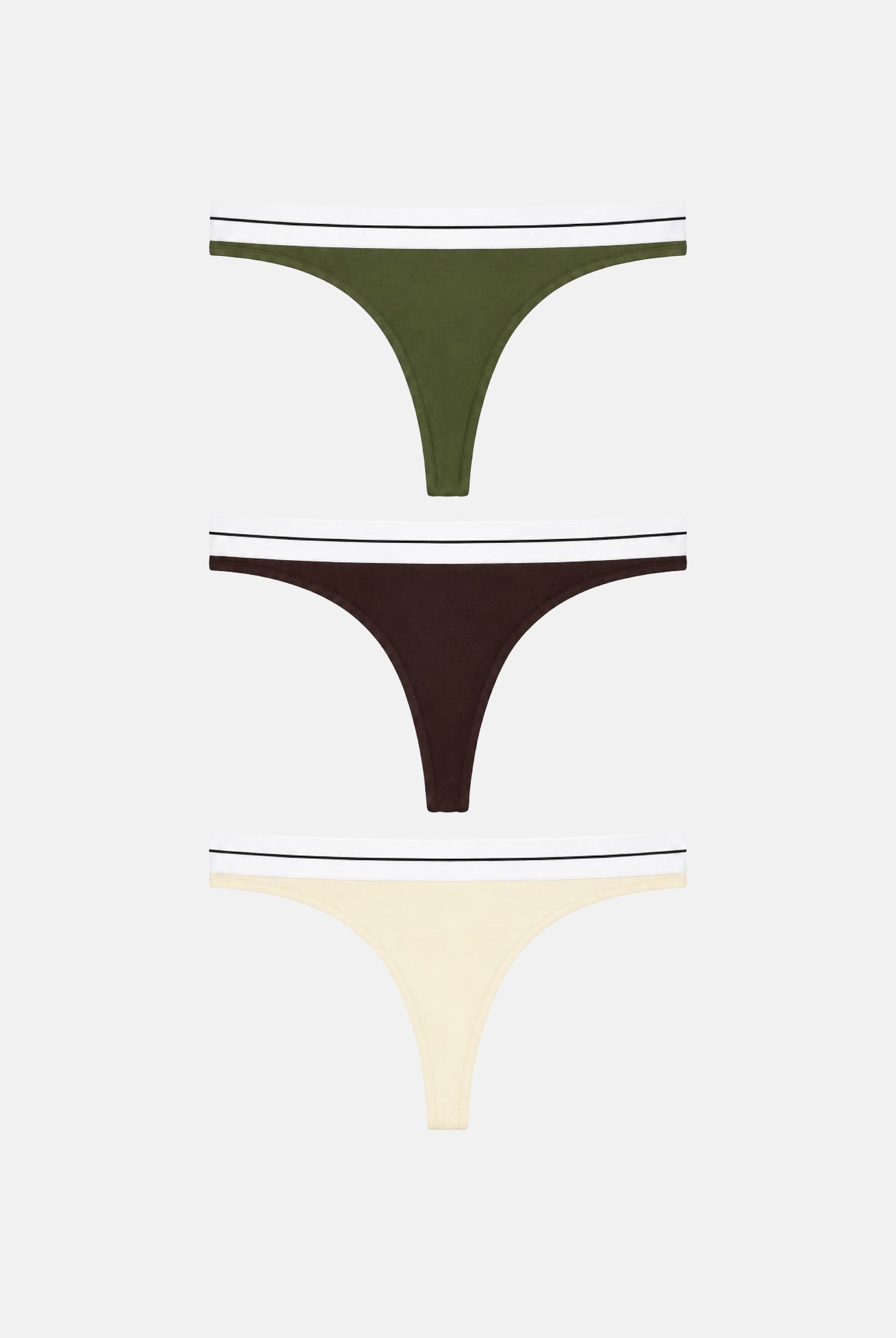 PALM ANGELS Set di tre perizomi multicolore da donna con motivo in tinta unita e fascia elastica logata a contrasto PLA1UWBT04TR AS PALM ANGELS