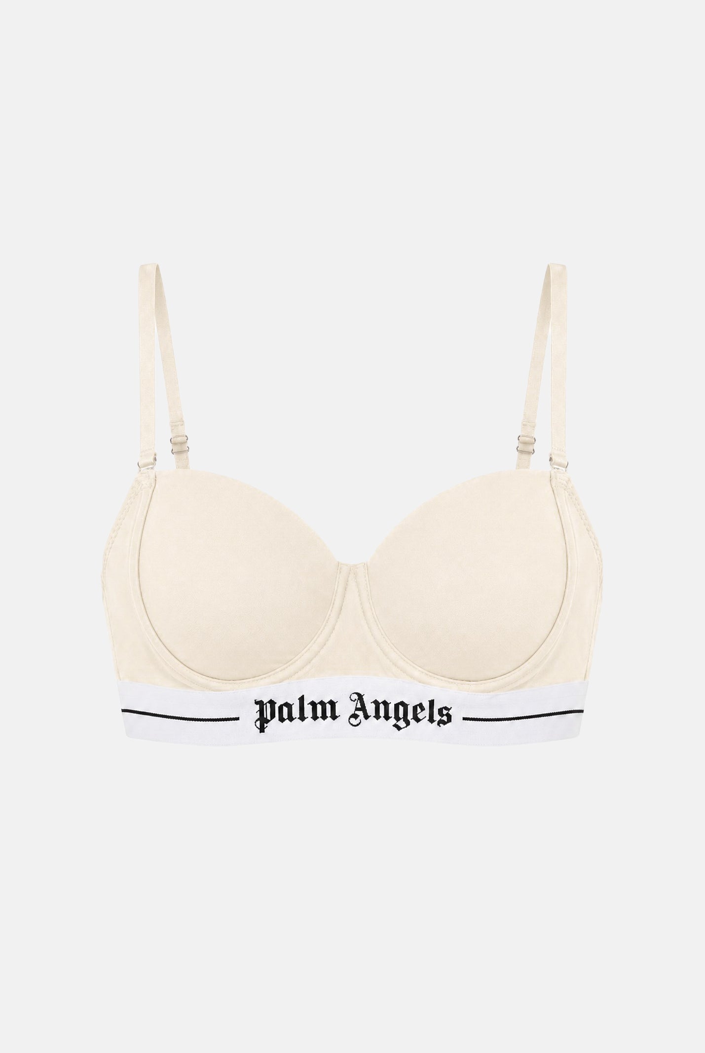 PALM ANGELS Reggiseno con fascia logo colore Ivory, avorio/bianco, da donna. PLA1UWTP05SI IV PALM ANGELS