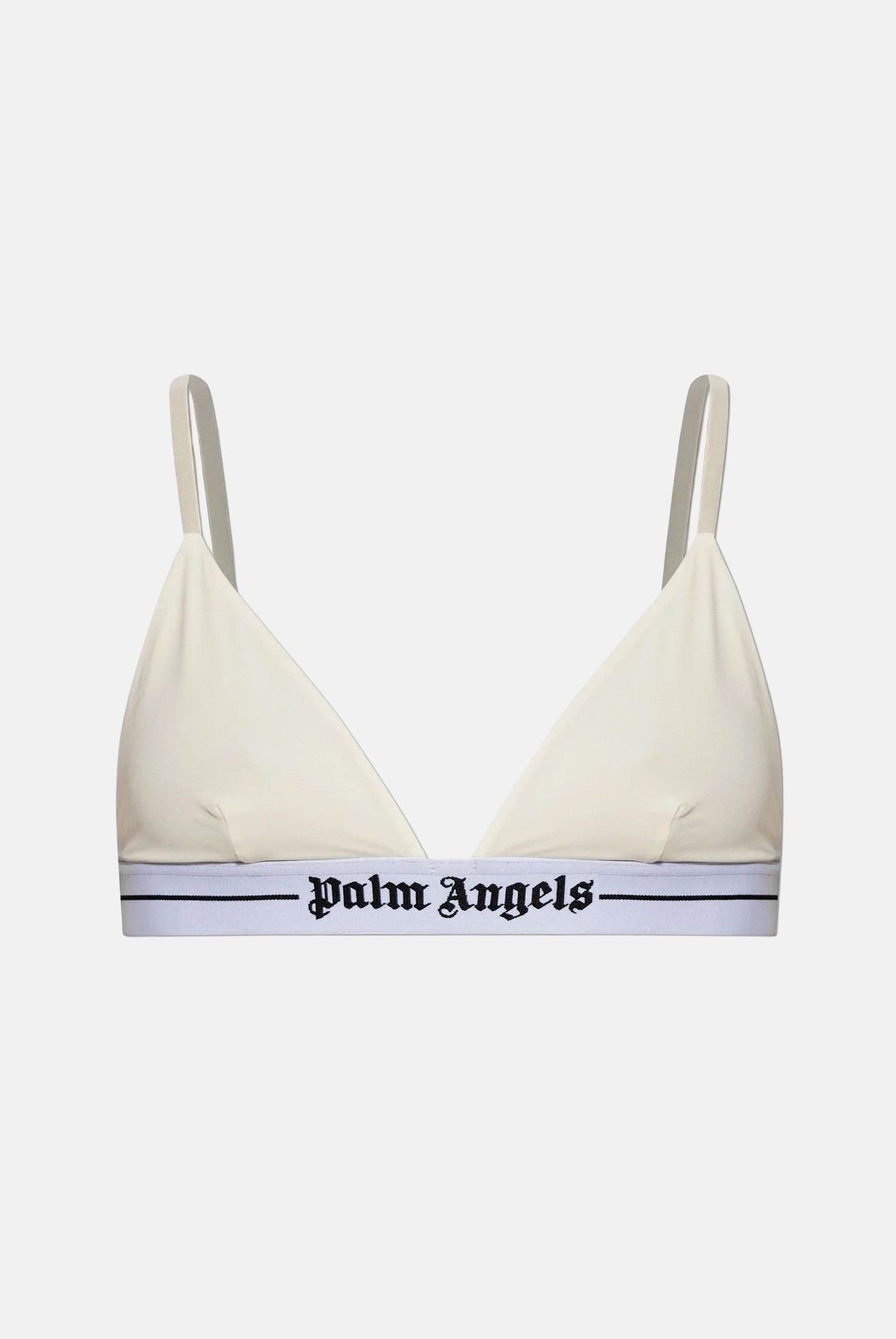 PALM ANGELS Bralette ivory-bianco da donna con coppe triangolari e fascia elastica logata.<BR/> PLA1UWTP06SI IV PALM ANGELS