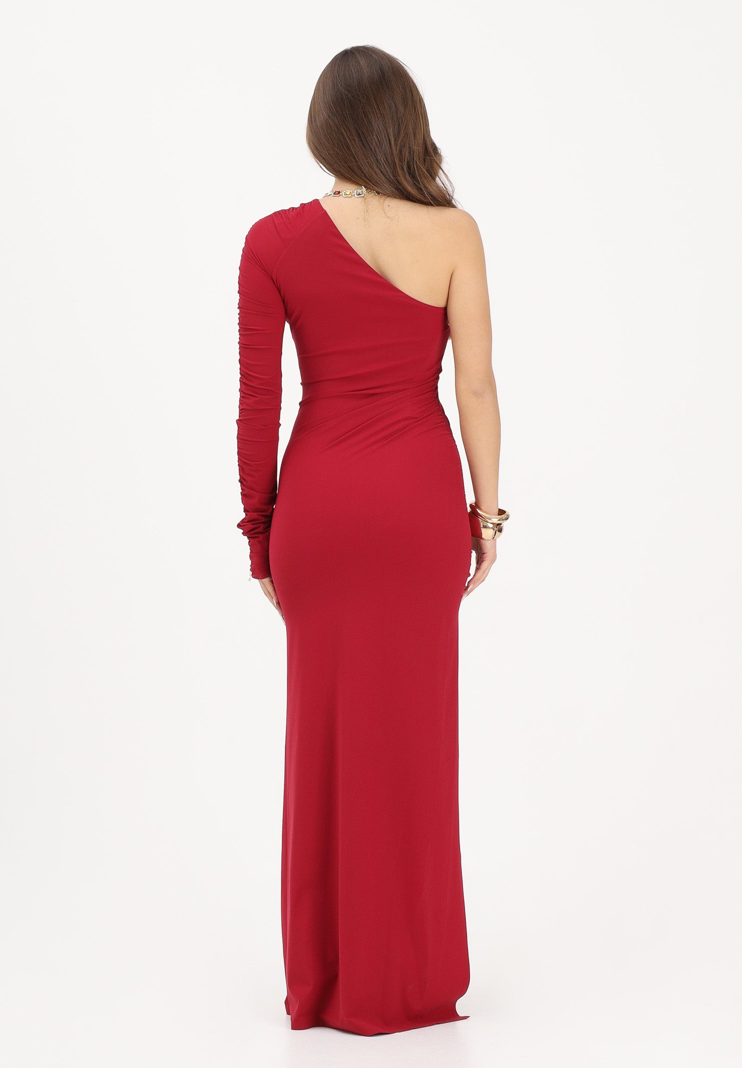 PATRIZIA PEPE Abito lungo monospalla rosso da donna 2A3012JZ26 R894 PATRIZIA PEPE