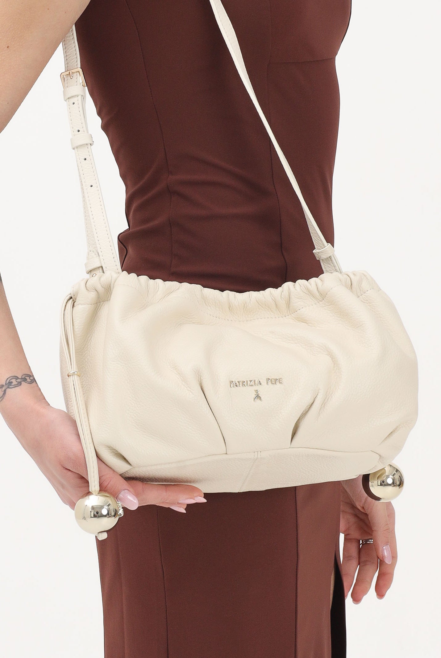 PATRIZIA PEPE Pochette Bubble panna da donna 2B0161L133 W405 PATRIZIA PEPE
