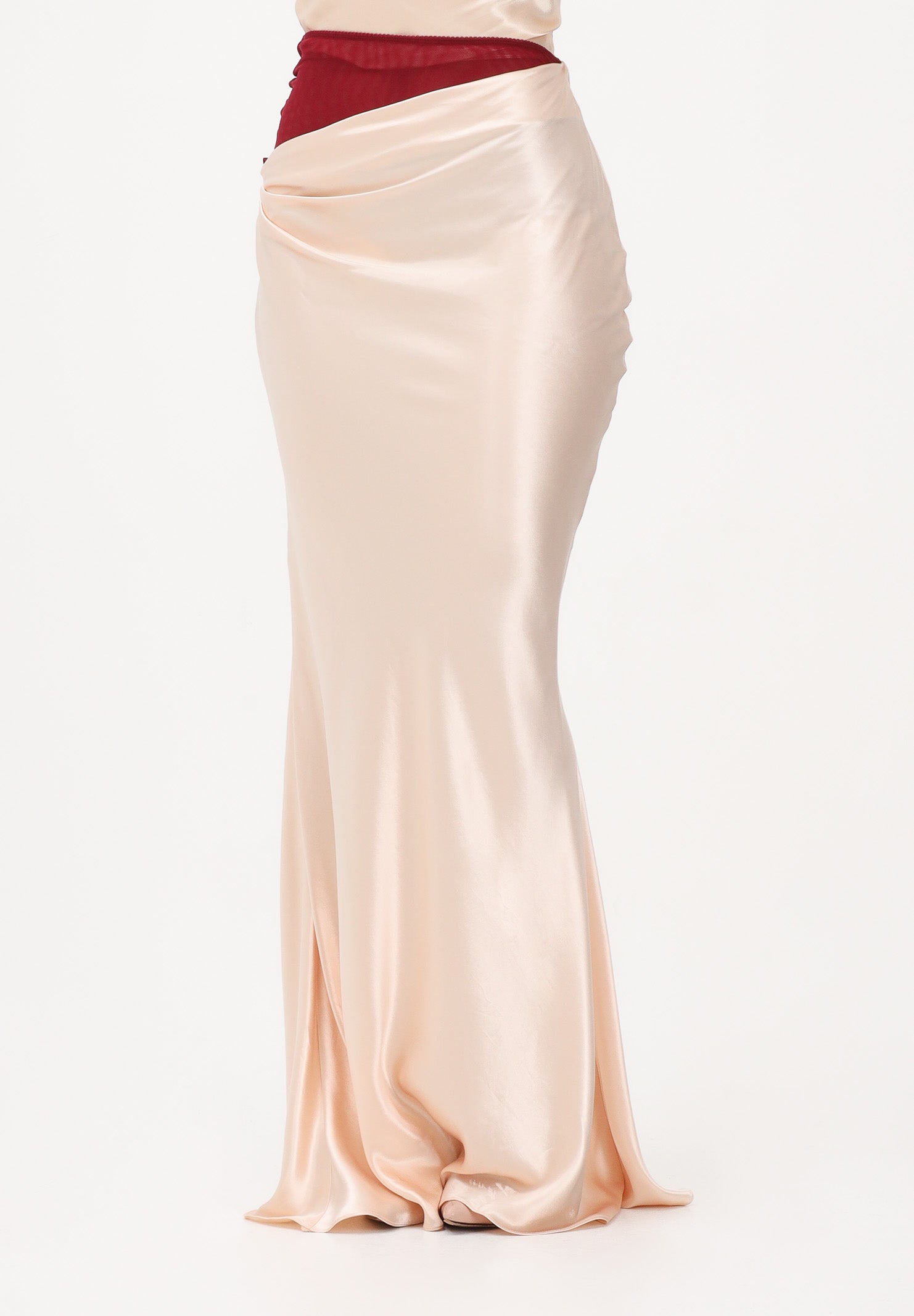 PATRIZIA PEPE Gonna lunga nude da donna con bustino a contrasto 2G1069A740 B884 PATRIZIA PEPE