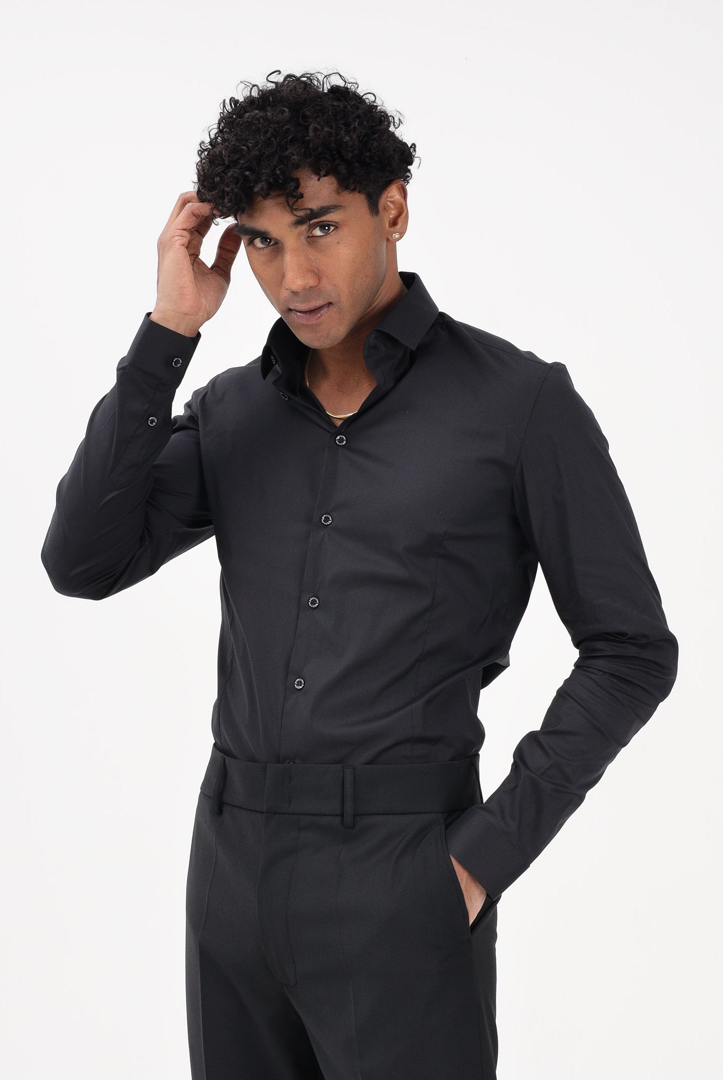 PATRIZIA PEPE Camicia a manica lunga nera da uomo 5C0055A01 K102 PATRIZIA PEPE