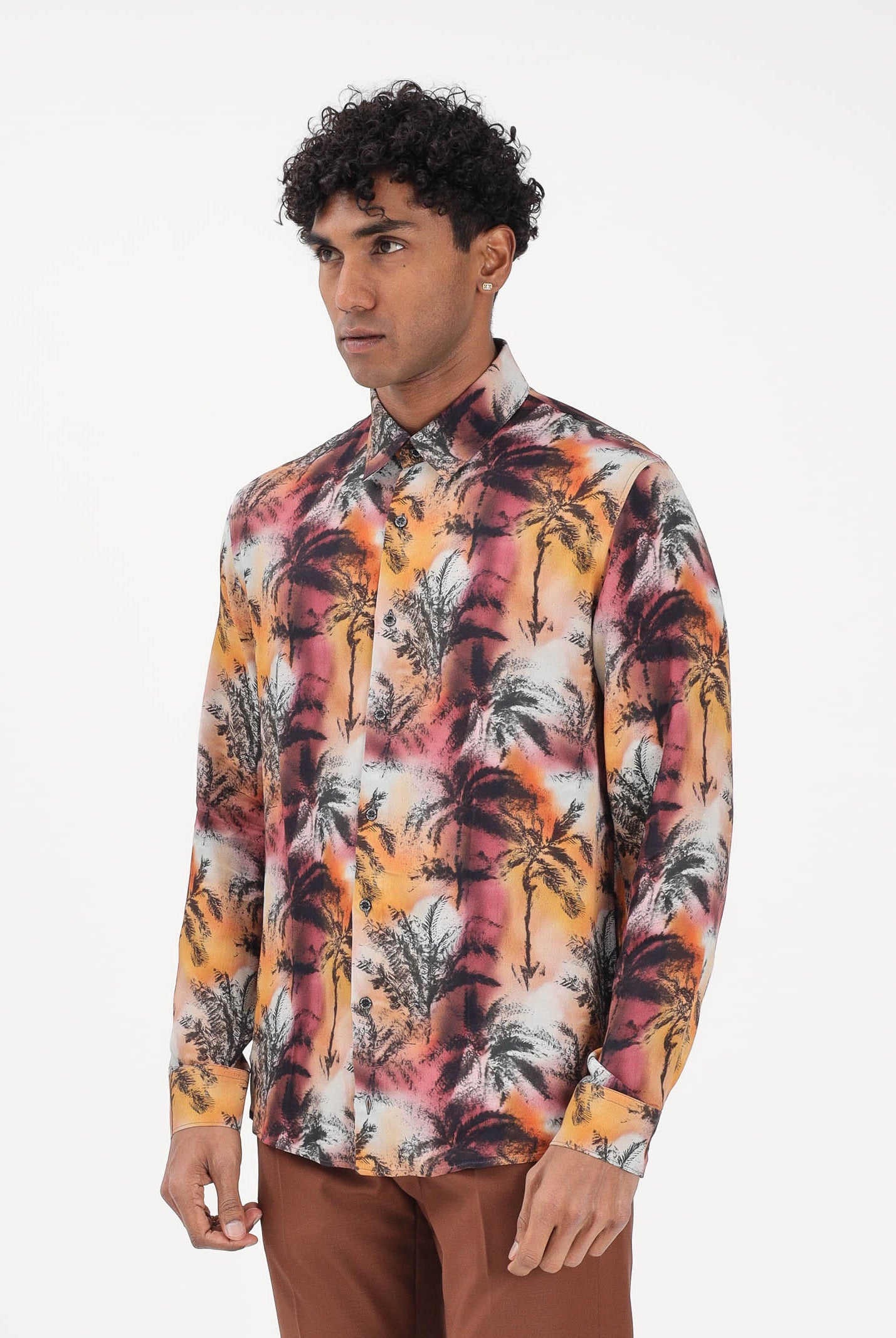 PATRIZIA PEPE Camicia a manica lunga multicolore da uomo con stampa tropicale 5C0310A093 FG80 PATRIZIA PEPE
