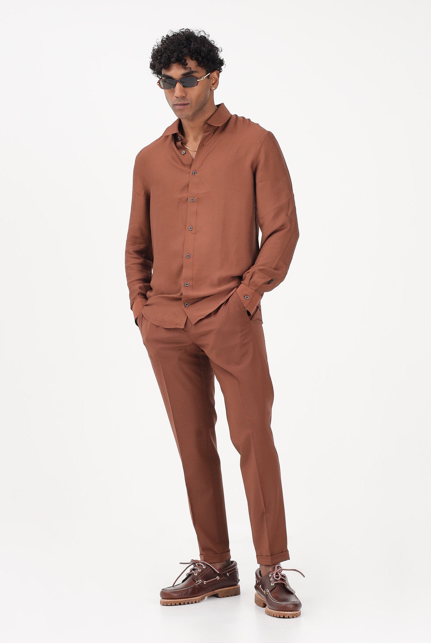 PATRIZIA PEPE Camicia a manica lunga cuoio da uomo 5C0310A093J B217 PATRIZIA PEPE