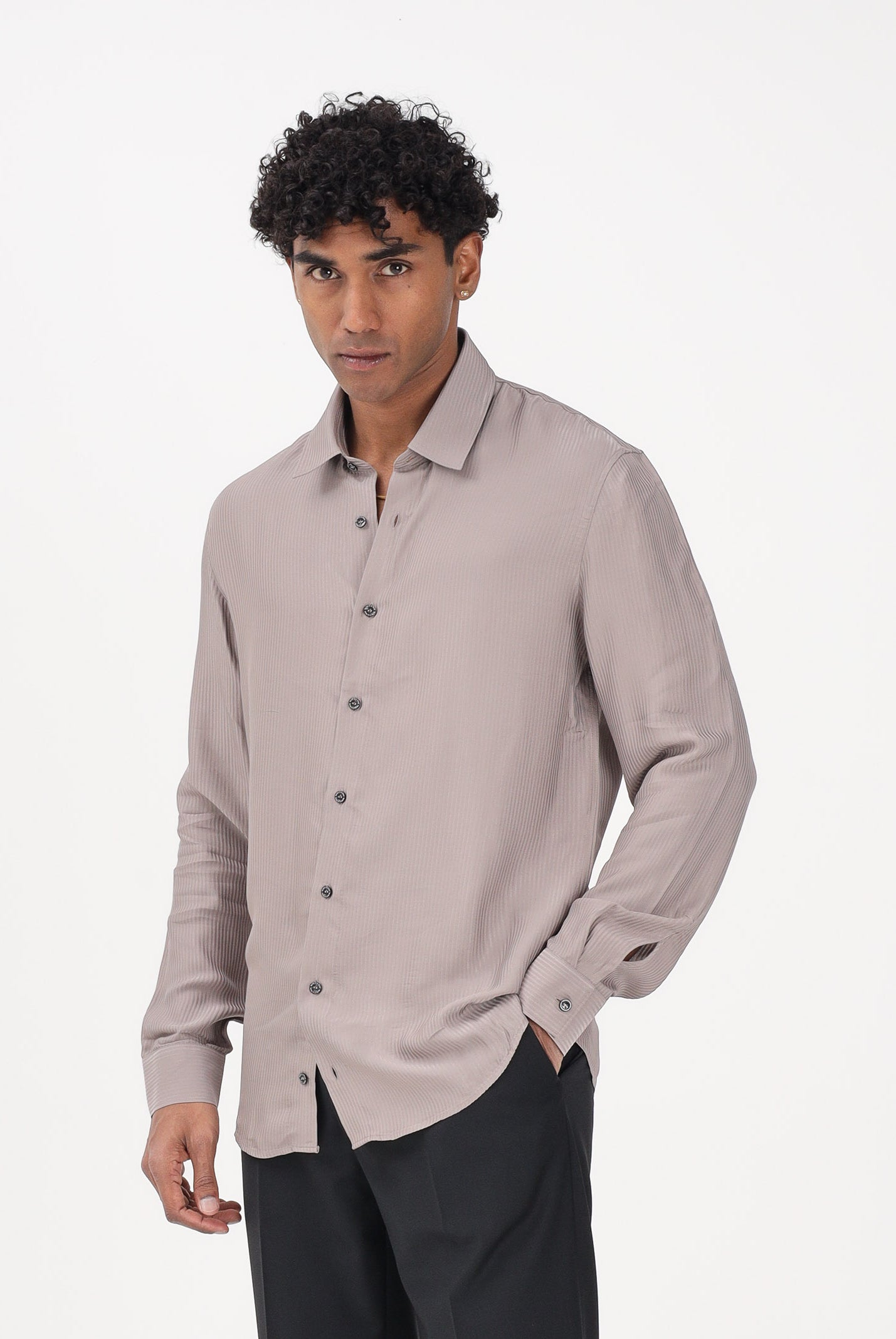 PATRIZIA PEPE Camicia a manica lunga beige da uomo 5C0310A093J S184 PATRIZIA PEPE
