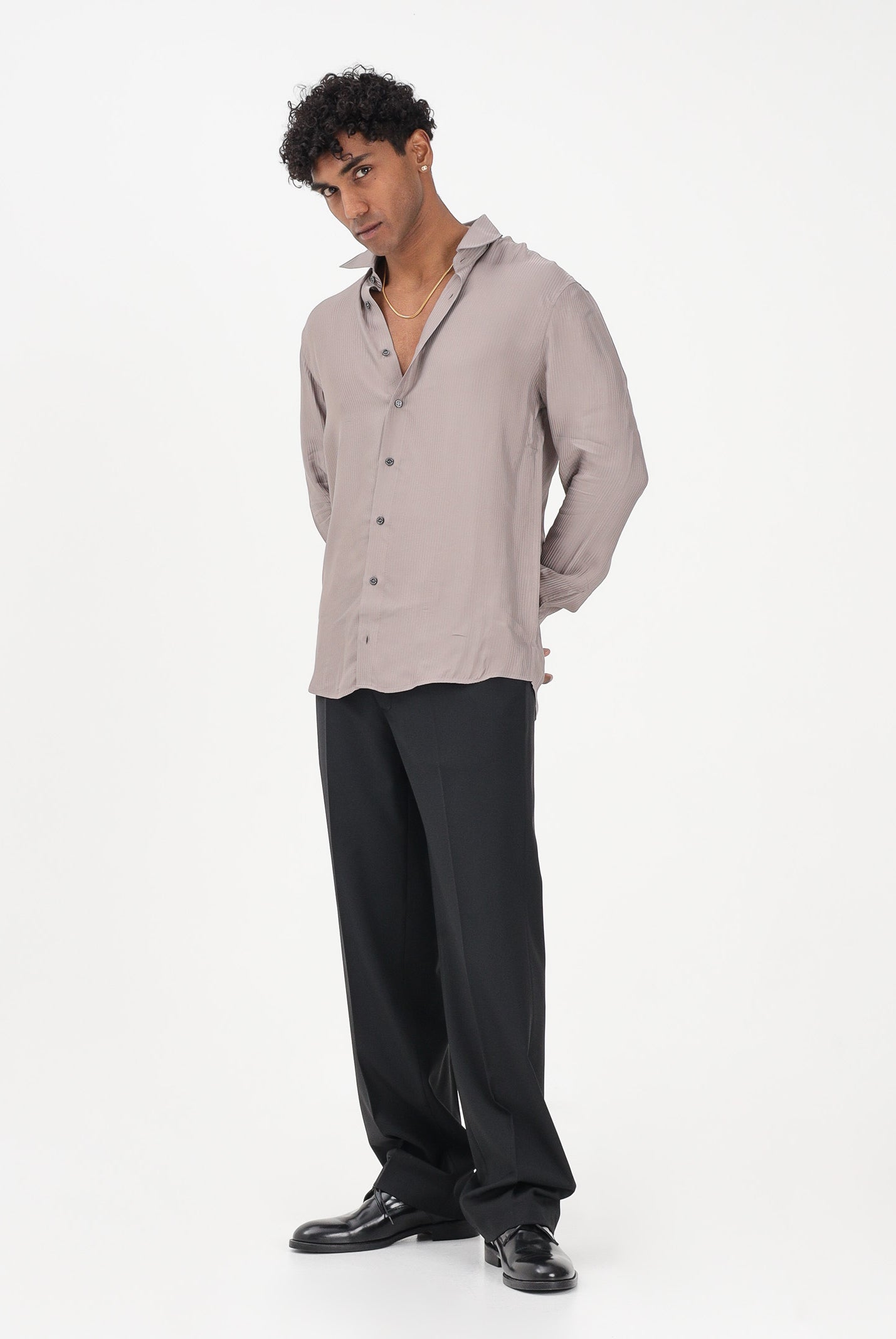 PATRIZIA PEPE Camicia a manica lunga beige da uomo 5C0310A093J S184 PATRIZIA PEPE