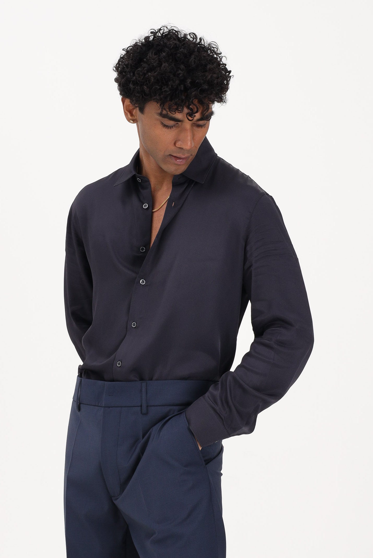 PATRIZIA PEPE Camicia a manica lunga blu da uomo 5C0310A093U C166 PATRIZIA PEPE