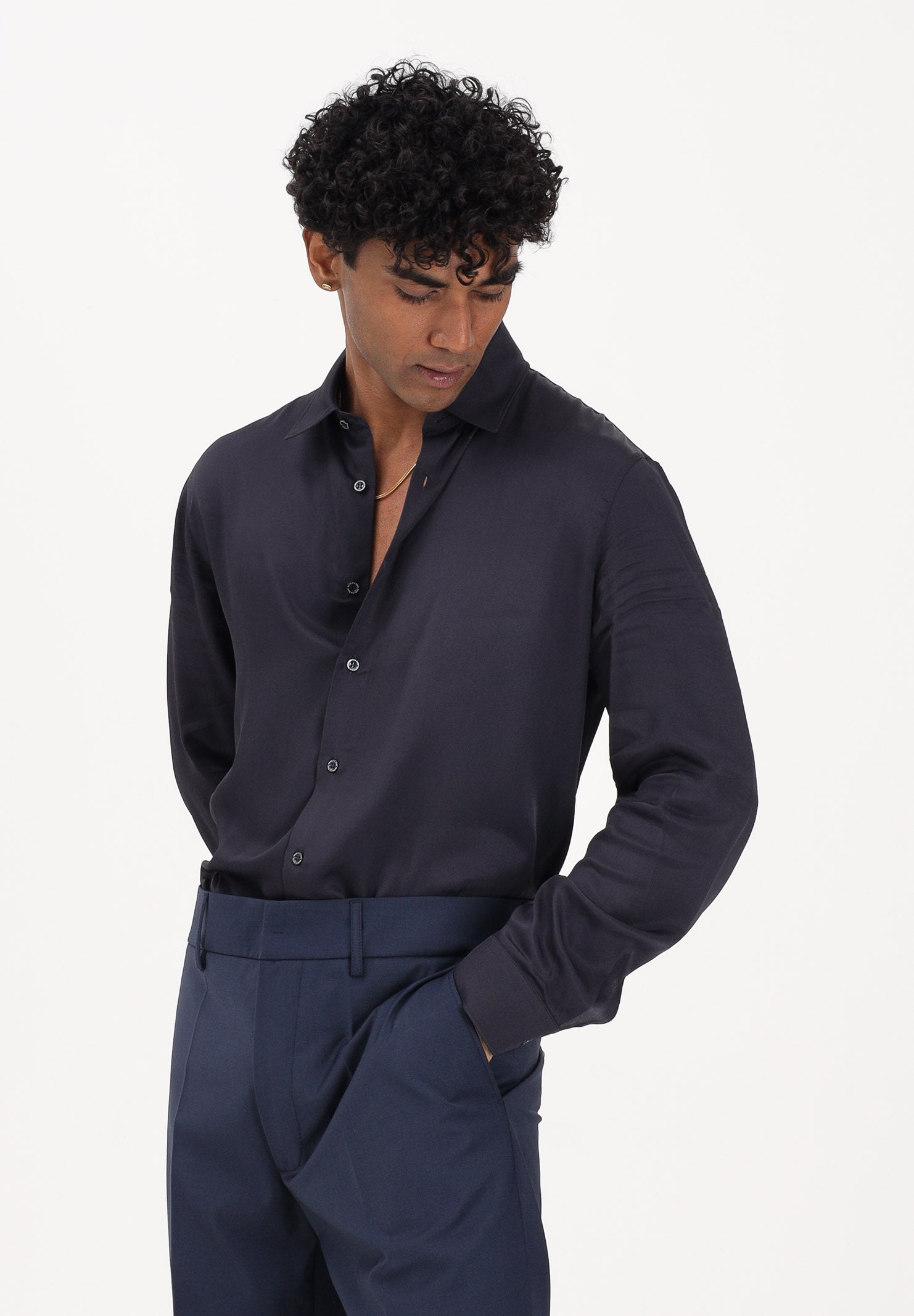 PATRIZIA PEPE Camicia a manica lunga blu da uomo 5C0310A093U C166 PATRIZIA PEPE
