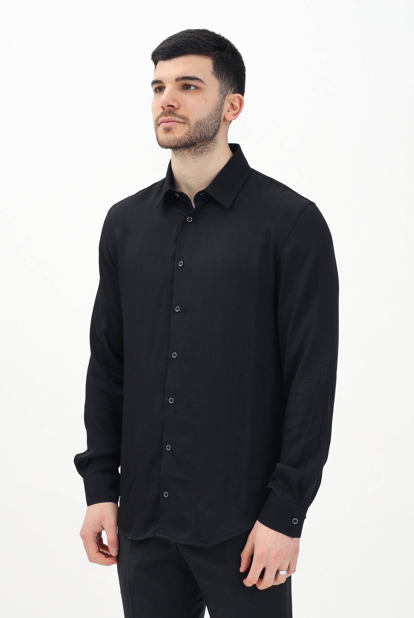 PATRIZIA PEPE Camicia a manica lunga nera da uomo 5C0310A093U K102 PATRIZIA PEPE