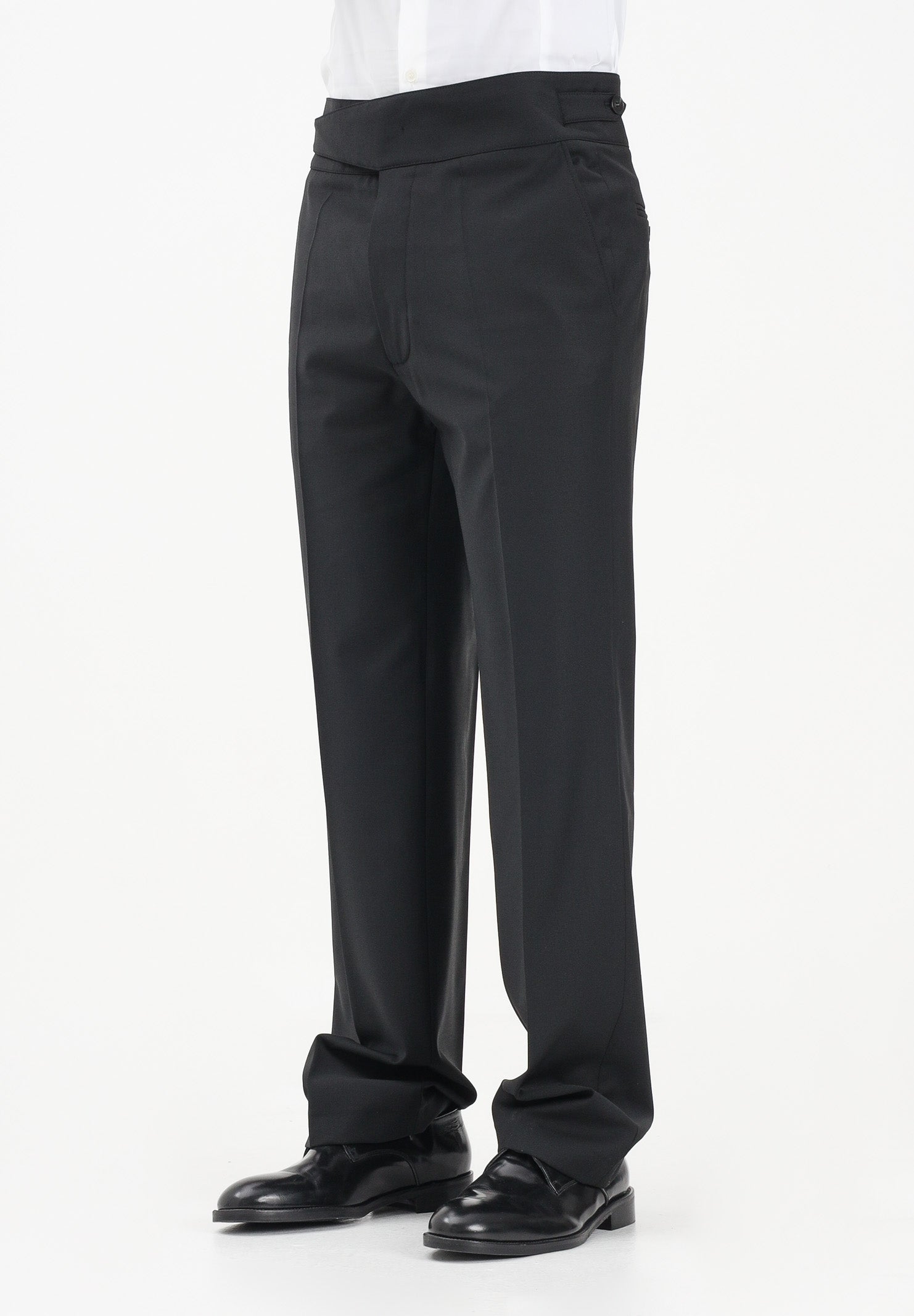 PATRIZIA PEPE Pantalone elegante nero da uomo con cintura alta 5P0557A1WK K102 PATRIZIA PEPE