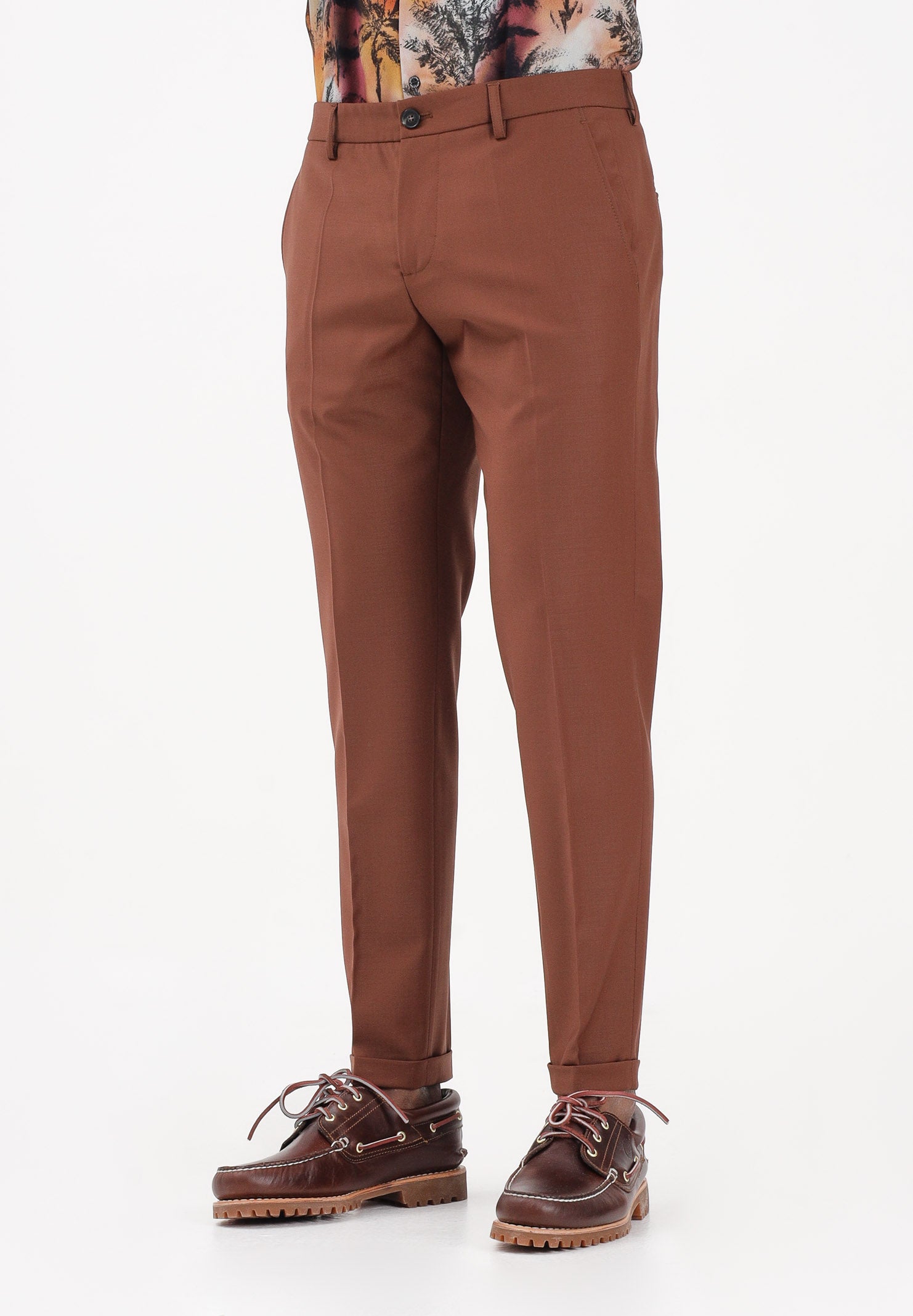 PATRIZIA PEPE Pantalone elegante cuoio da uomo 5PA429A1WK B217 PATRIZIA PEPE