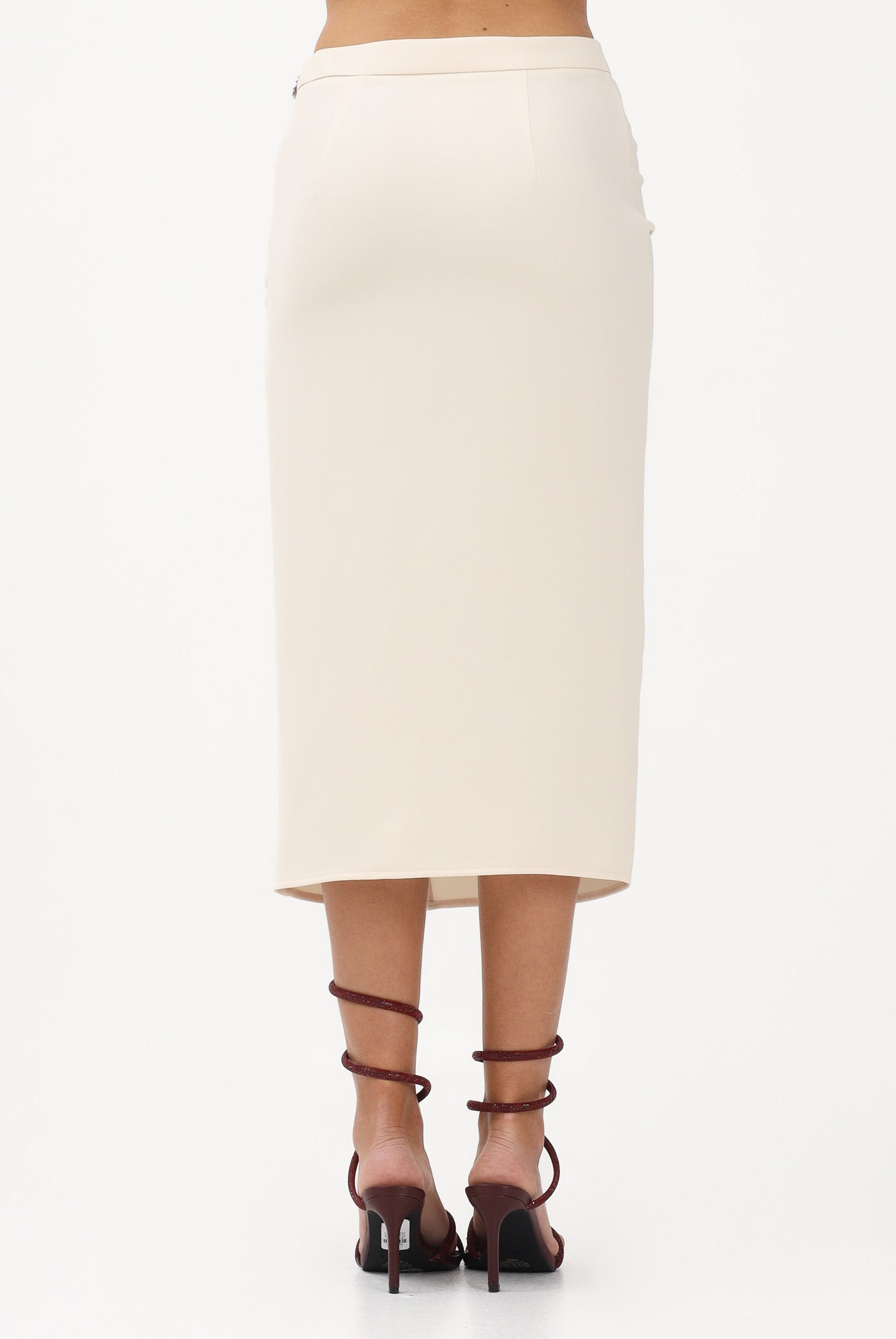 PATRIZIA PEPE Gonna midi panna da donna con arriccio 8G0530A701 W409 PATRIZIA PEPE