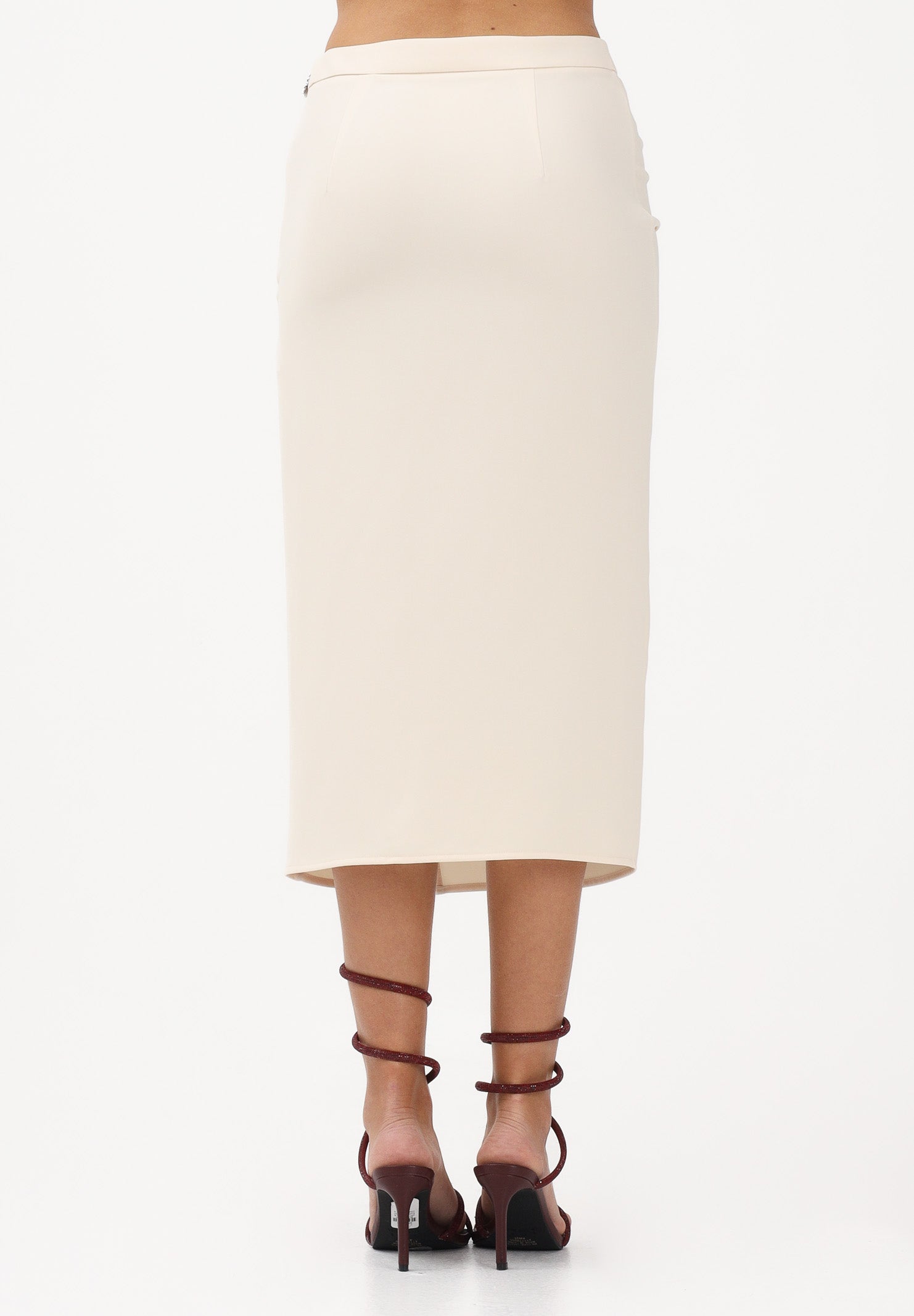 PATRIZIA PEPE Gonna midi panna da donna con arriccio 8G0530A701 W409 PATRIZIA PEPE