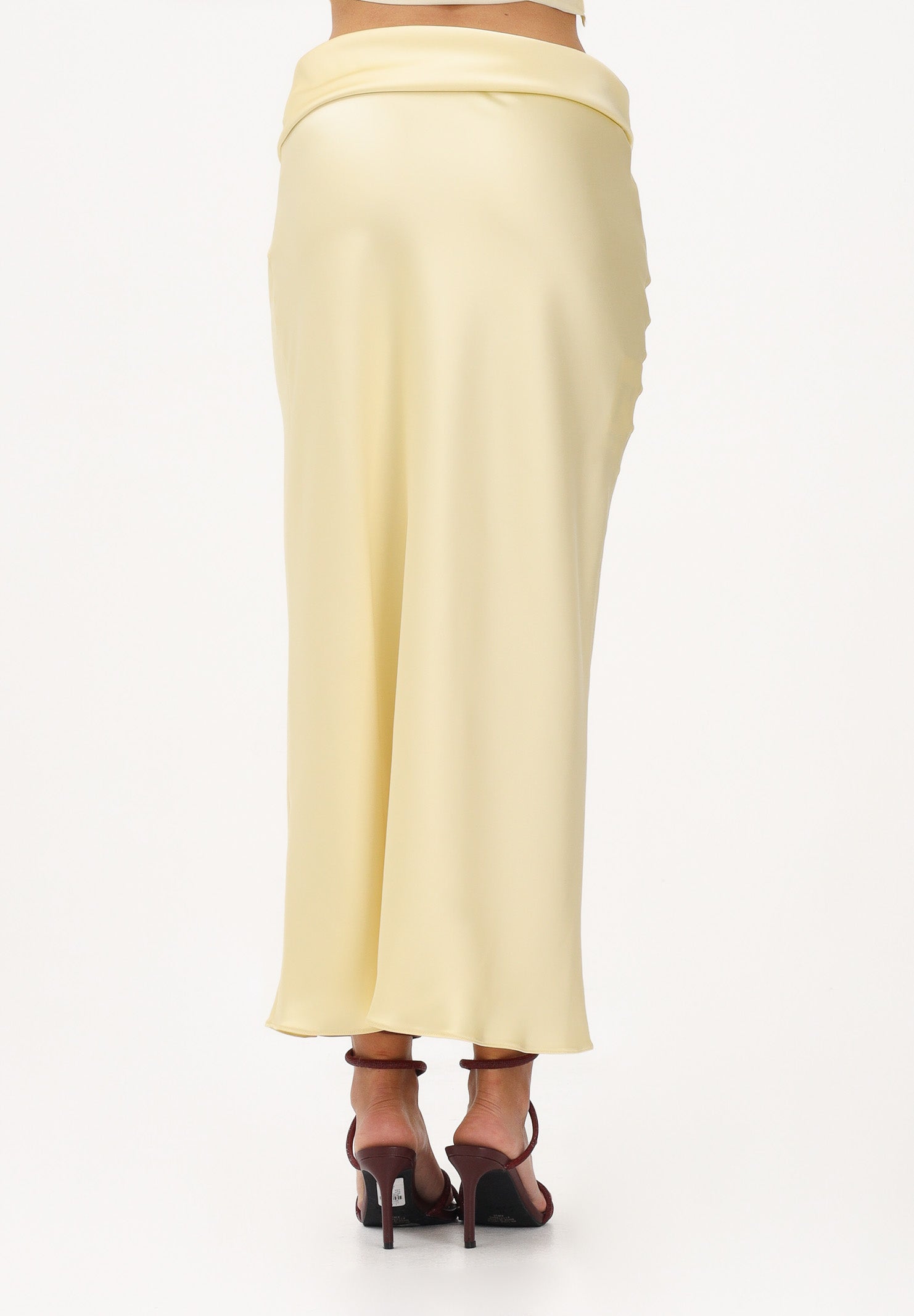 PATRIZIA PEPE Gonna midi gialla da donna con drappeggio 8G0532A269 Y478 PATRIZIA PEPE