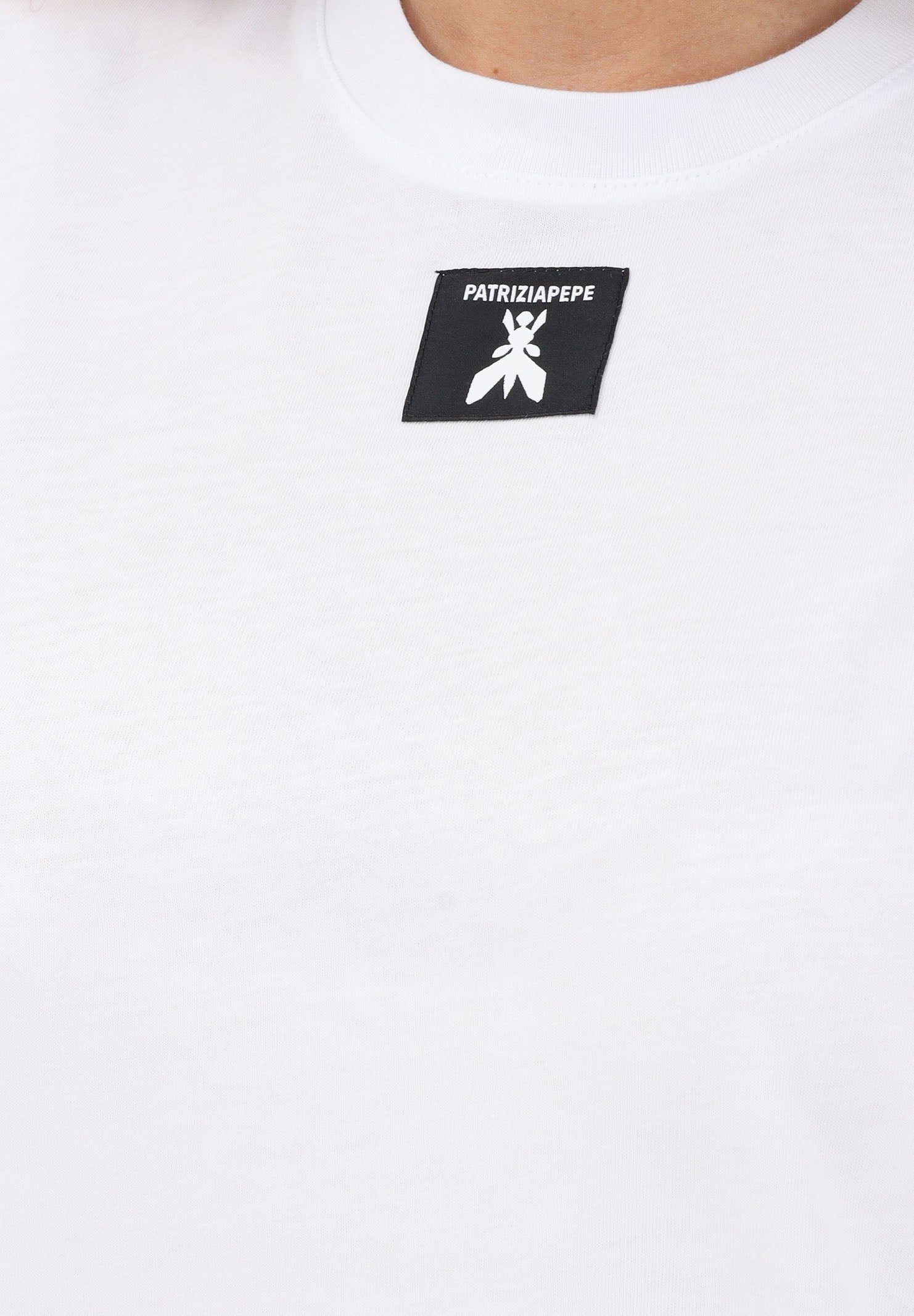 PATRIZIA PEPE T-shirt a manica corta bianca da donna con logo 8M1612J089 W103 PATRIZIA PEPE